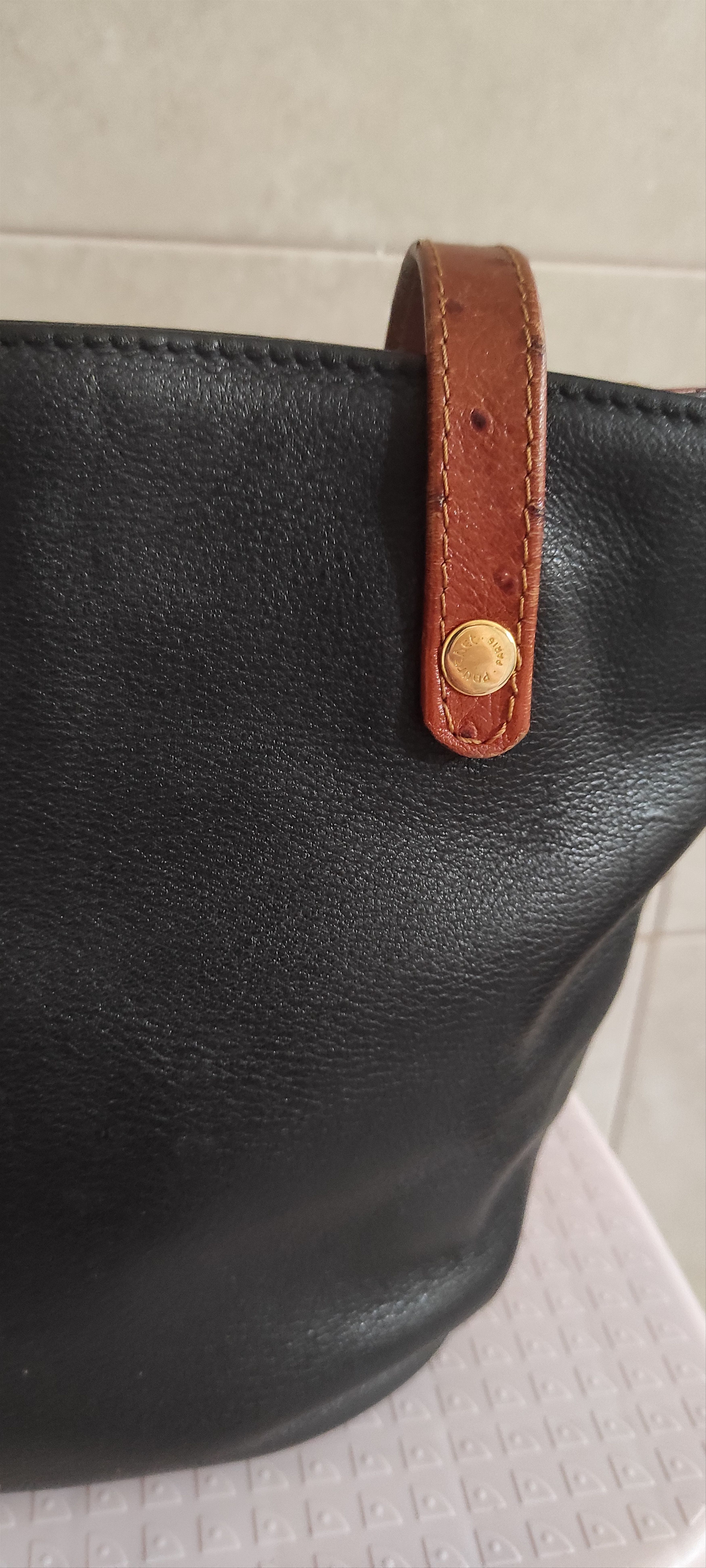 Leather × Vintage Pourchet Paris Leather Bag Genuine Leather Made in France Size ONE SIZE - 7 Thumbnail