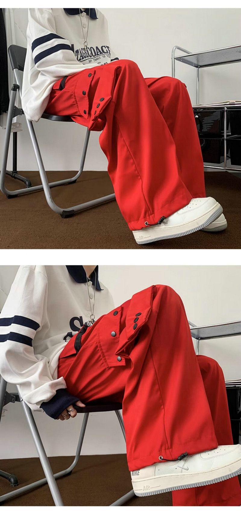 Japanese Brand × Vintage American Style Wide-leg Cargo Pants For Men Spring Autumn Size US 30 / EU 46 - 1 Thumbnail