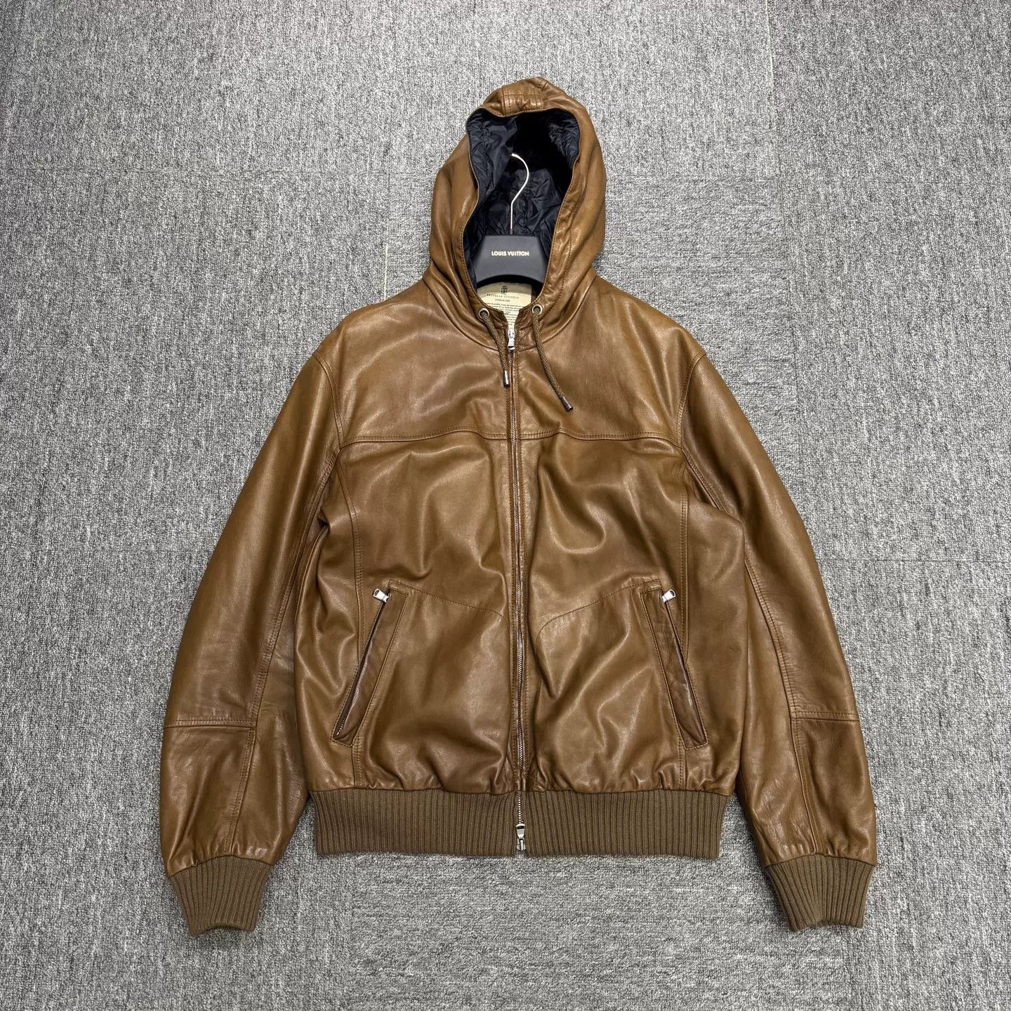 Brunello Cucinelli Brunello Cucinelli Brown Leather Pilot Jacket Size US XL / EU 56 / 4 - 1 Thumbnail