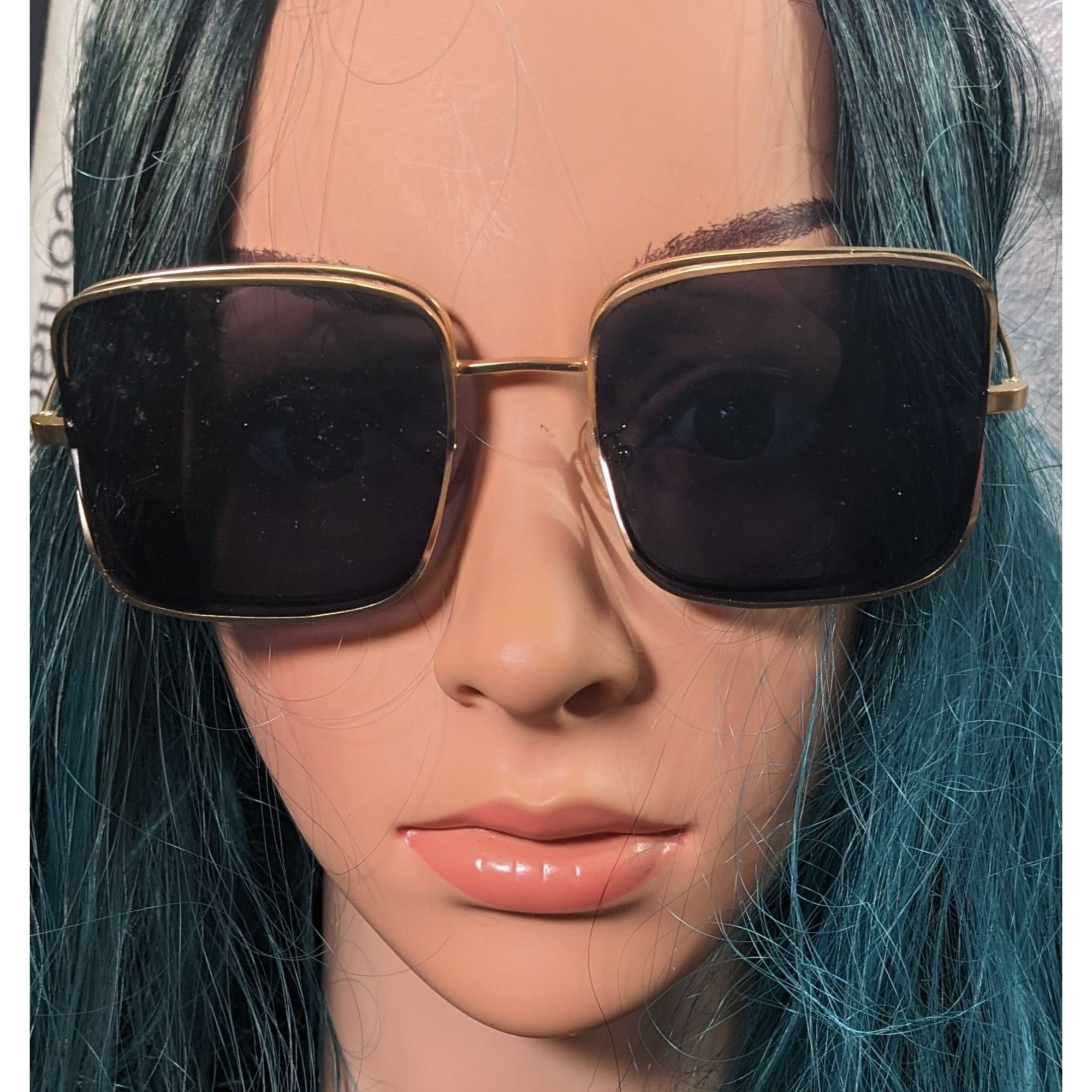 Other Unique Retro Double Lens Frame Gold Tone Square Sunglasses Size ONE SIZE - 8 Thumbnail