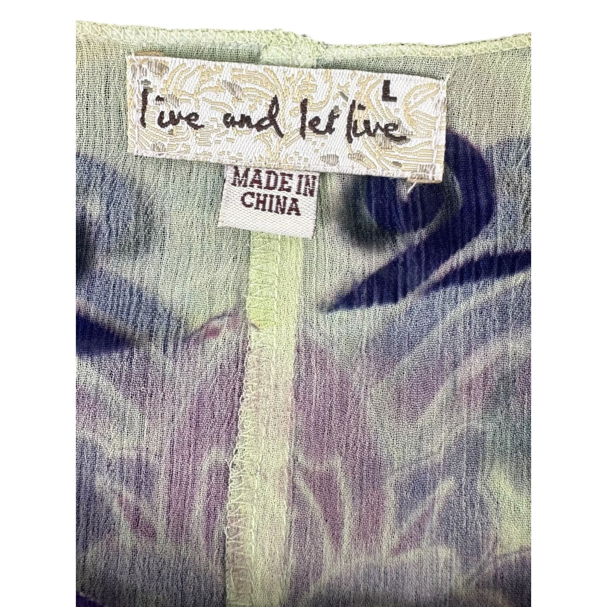 Other Live and Let Live Women’s Sage Green Peasant Blouse Large Ba Size L / US 10 / IT 46 - 3 Thumbnail