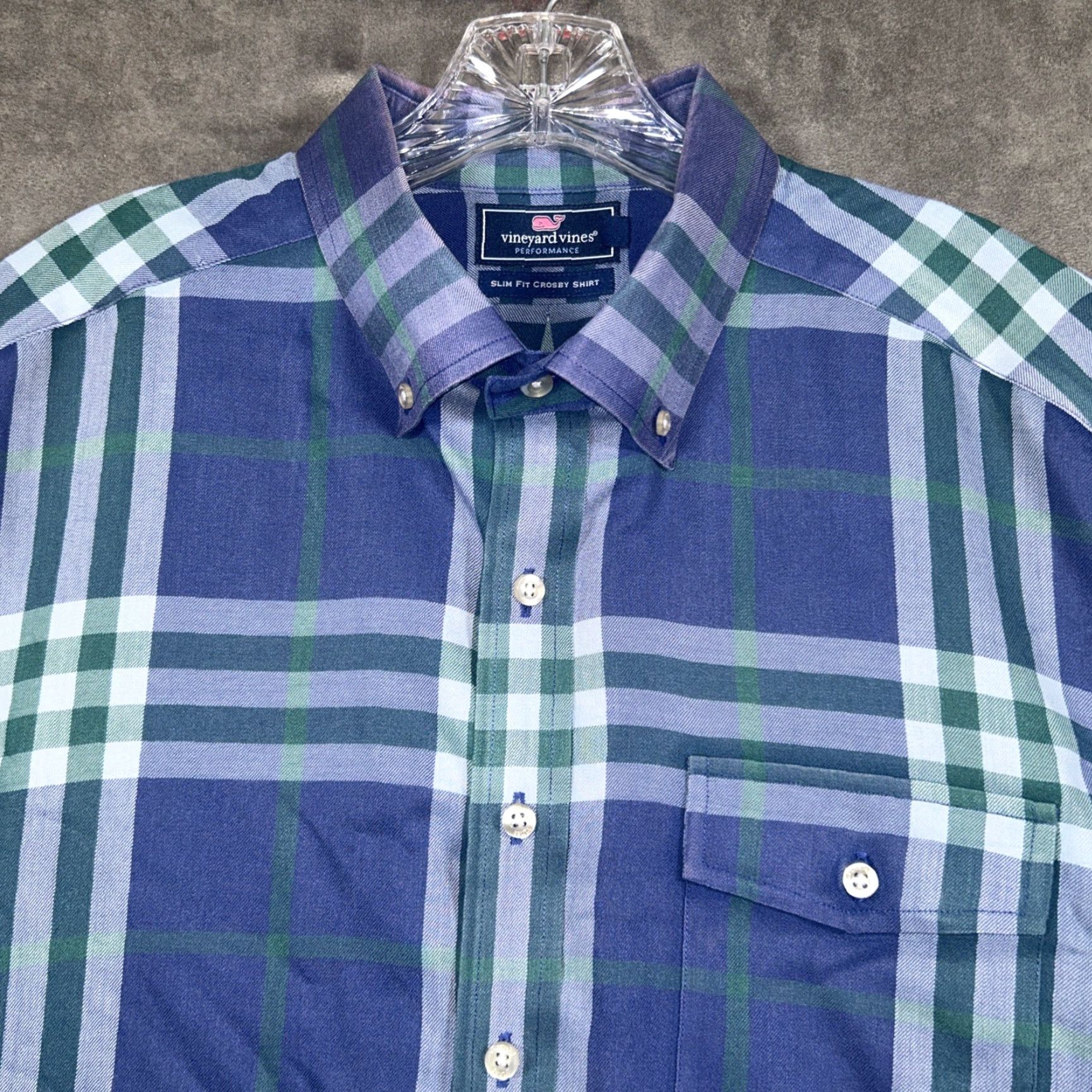 Vineyard Vines Vineyard Vines Shirt Mens XL Button-Down Crosby Performance Slim Fit Blue Plaid Long Sleeve Casual Shirt Size US XL / EU 56 / 4 - 2 Thumbnail