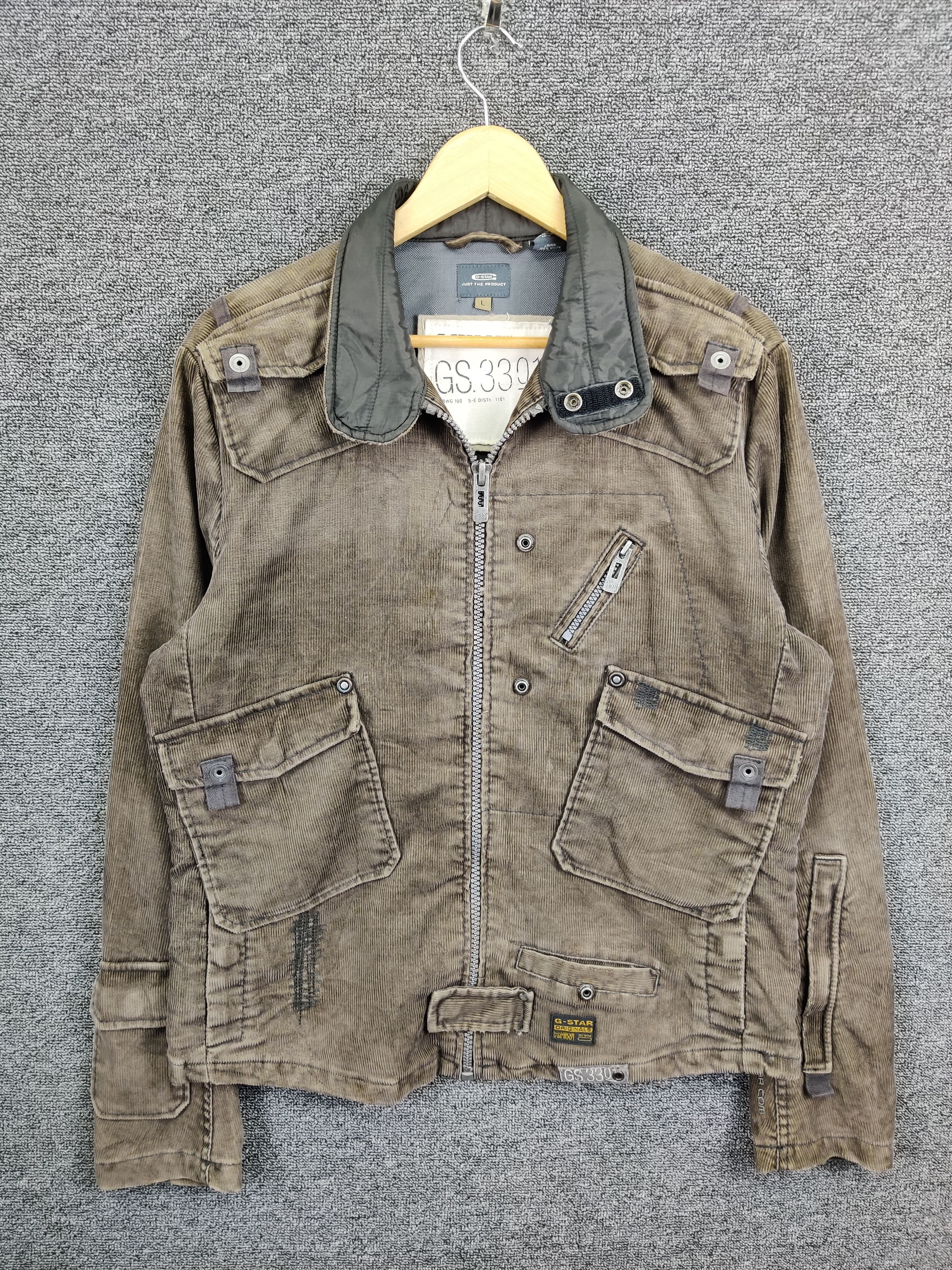 Vintage G Star Raw 3301 Corduroy Multipocket Military Jacket