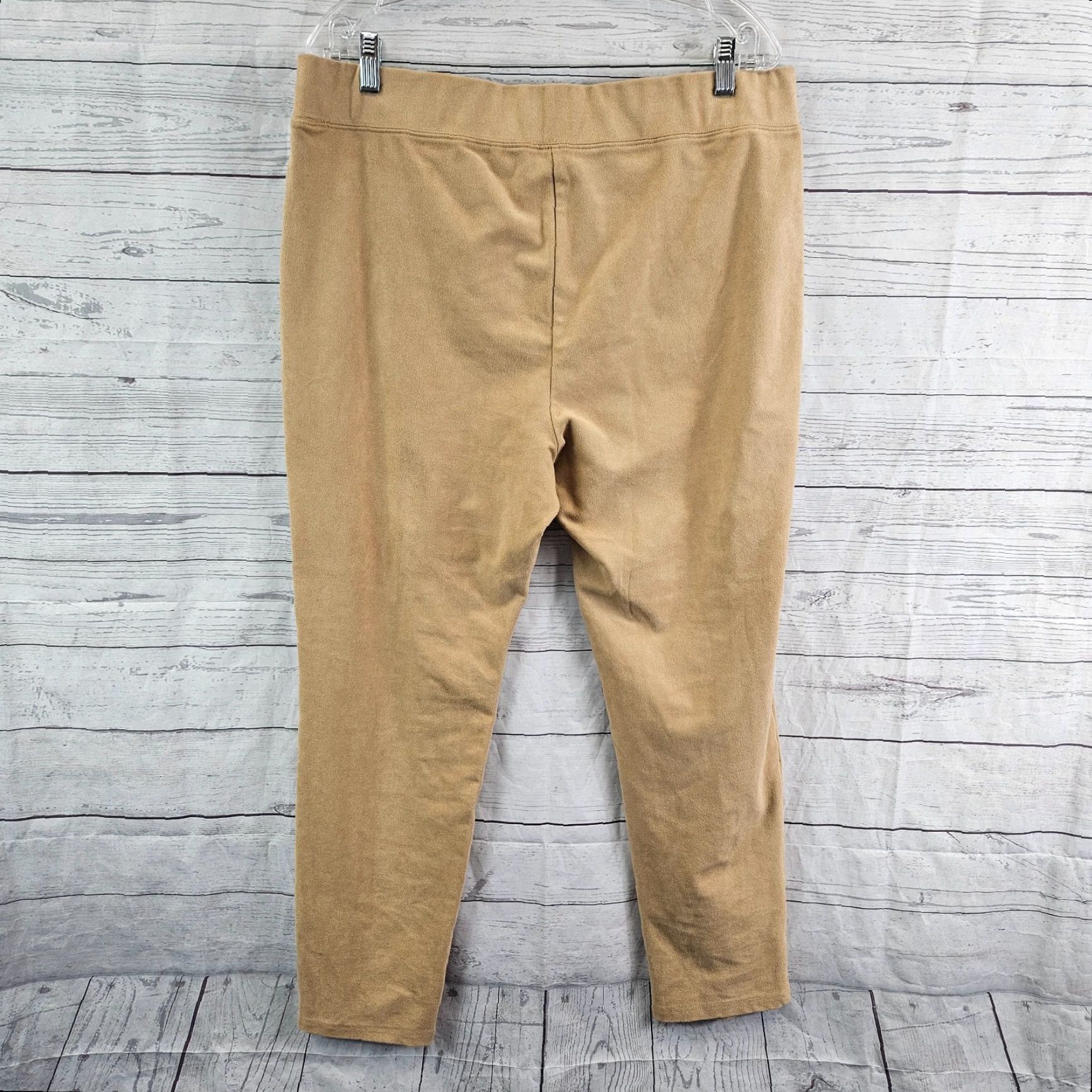 Vintage Chico's Zenergy Trisha Faux Suede Leggings Sz 12 Beige Pull On High Rise Womens Pants, 27.5 Inseam Size 34" / US 12 / IT 48 - 3 Thumbnail