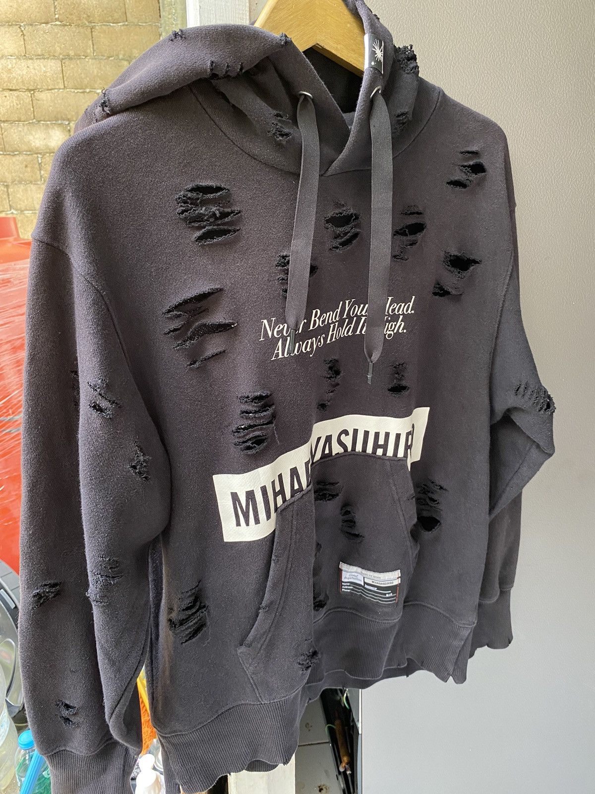 Maison MIHARA YASUHIRO × Vintage Miharayasuhiro Good Inspiration distressed hoodie Size US S / EU 44-46 / 1 - 4 Thumbnail