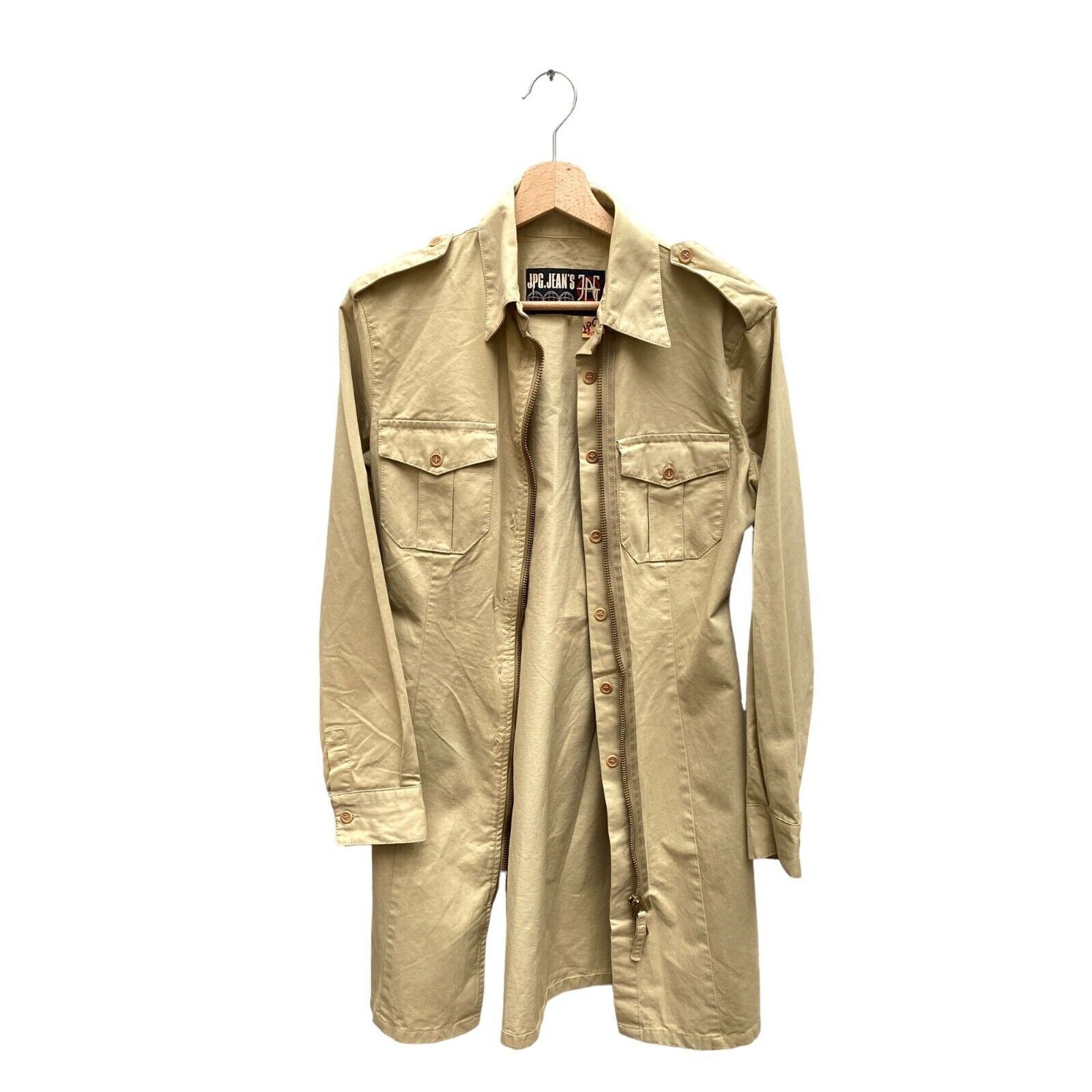 image of Jean Paul Gaultier Vintage Beige Cotton Dress, Women's (Size Medium)