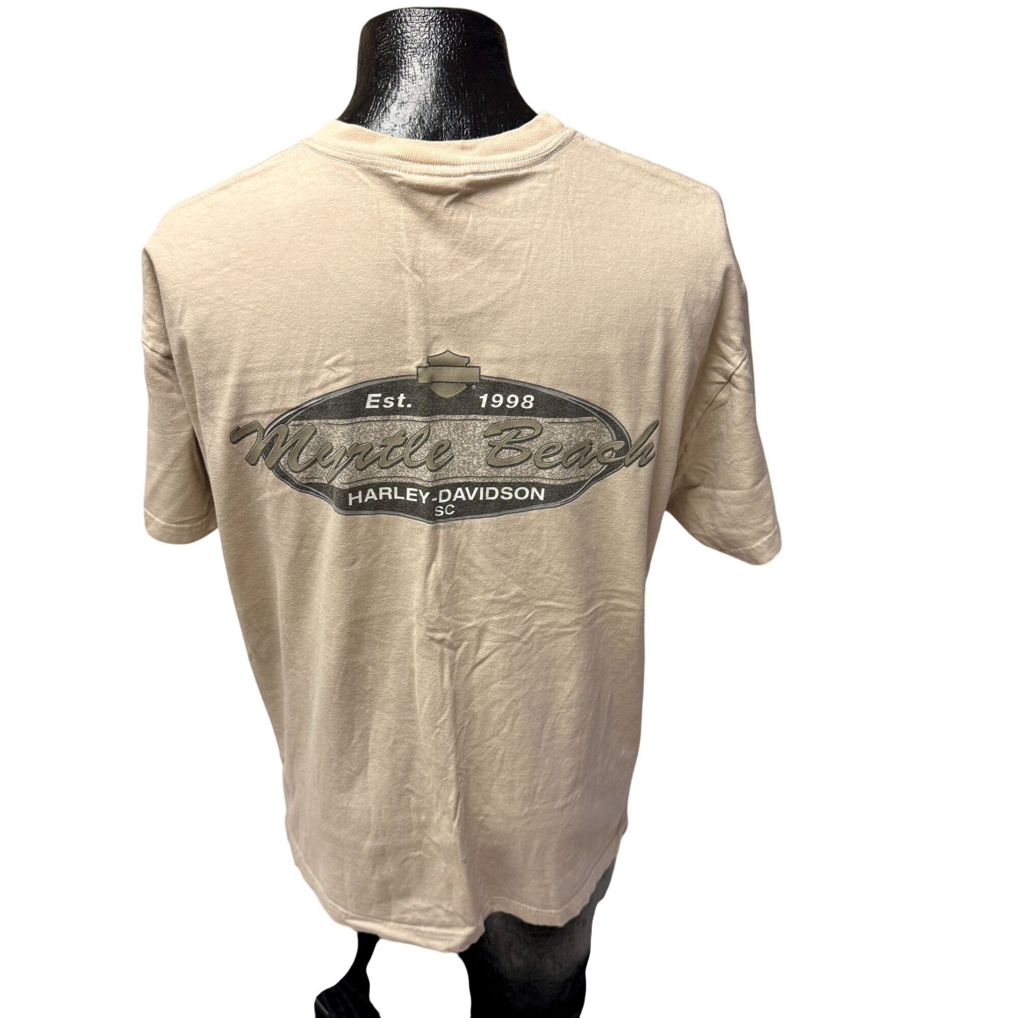Harley Davidson Myrtle Beach SC Motorcycle SURFER PINUP GIRL Biker T Shirt Size US XL / EU 56 / 4 - 3 Thumbnail