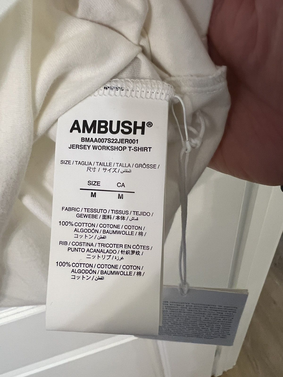 Ambush Design JERSEY WORKSHOP T-SHIRT - CLOUD DANCER Size US M / EU 48-50 / 2 - 5 Thumbnail