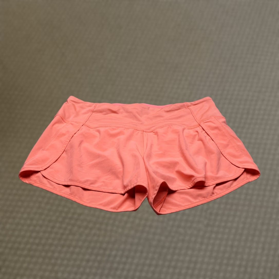 Lululemon Lululemon Shorts Women 6 Peach Run Times Stretch Wicking Drawcord Zip Pocket 4" Athletic Summer Activewear Shirt/Hip? Size 28" / US 6 / IT 42 - 1 Thumbnail