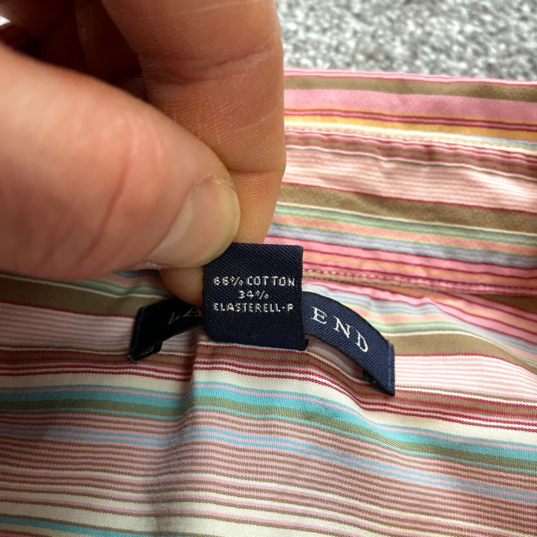 Lands' End Lands' End Button Up Blouse Shirt Womens 22W Pink Striped Collared Long Sleeve Regular Plus Size Size 3XL / US 20-22 - 4 Thumbnail