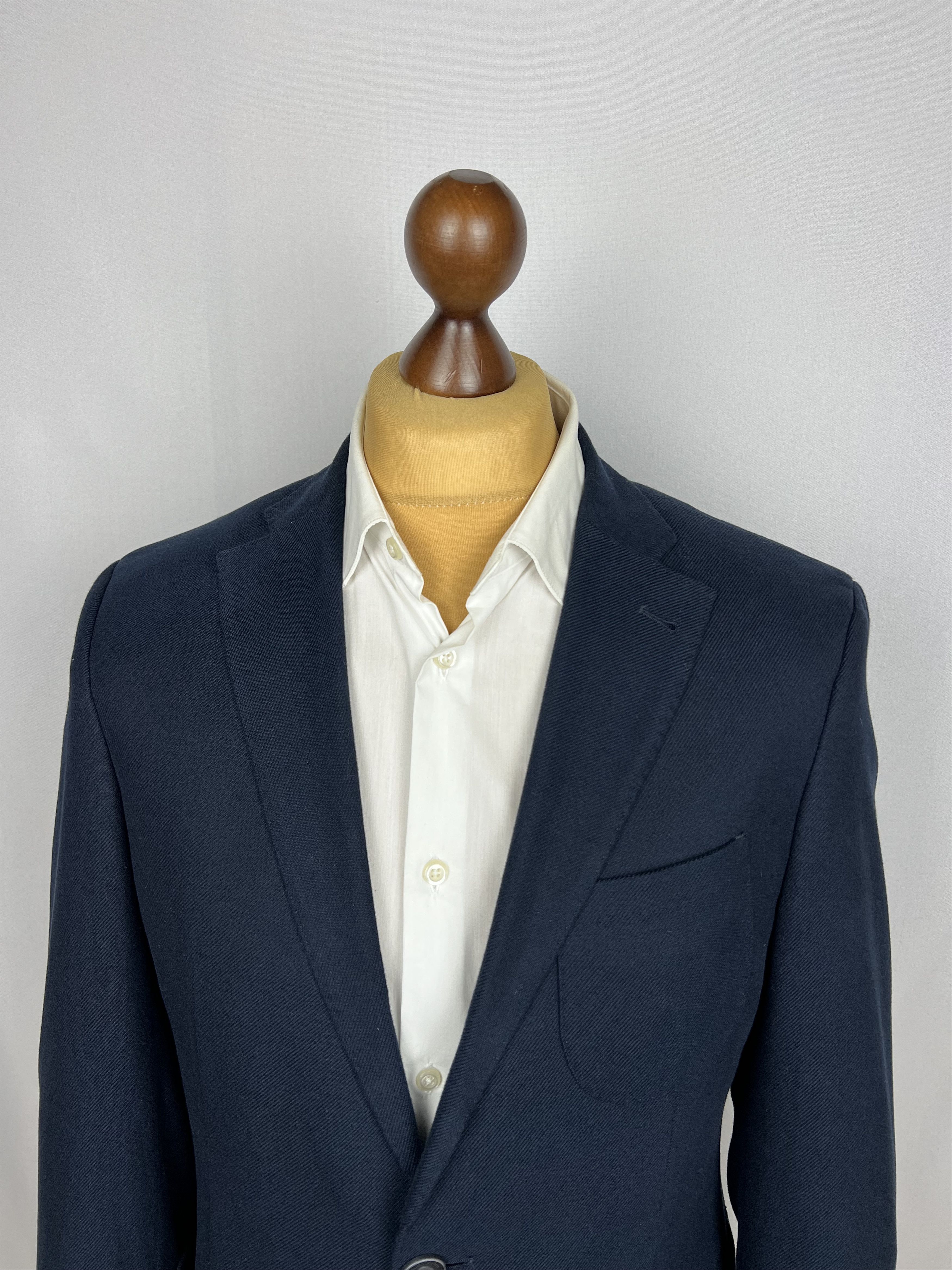 Baldessarini Solid Navy-Blue Pure Soft Cotton Unlined Sport Coat Size 40R - 5 Thumbnail