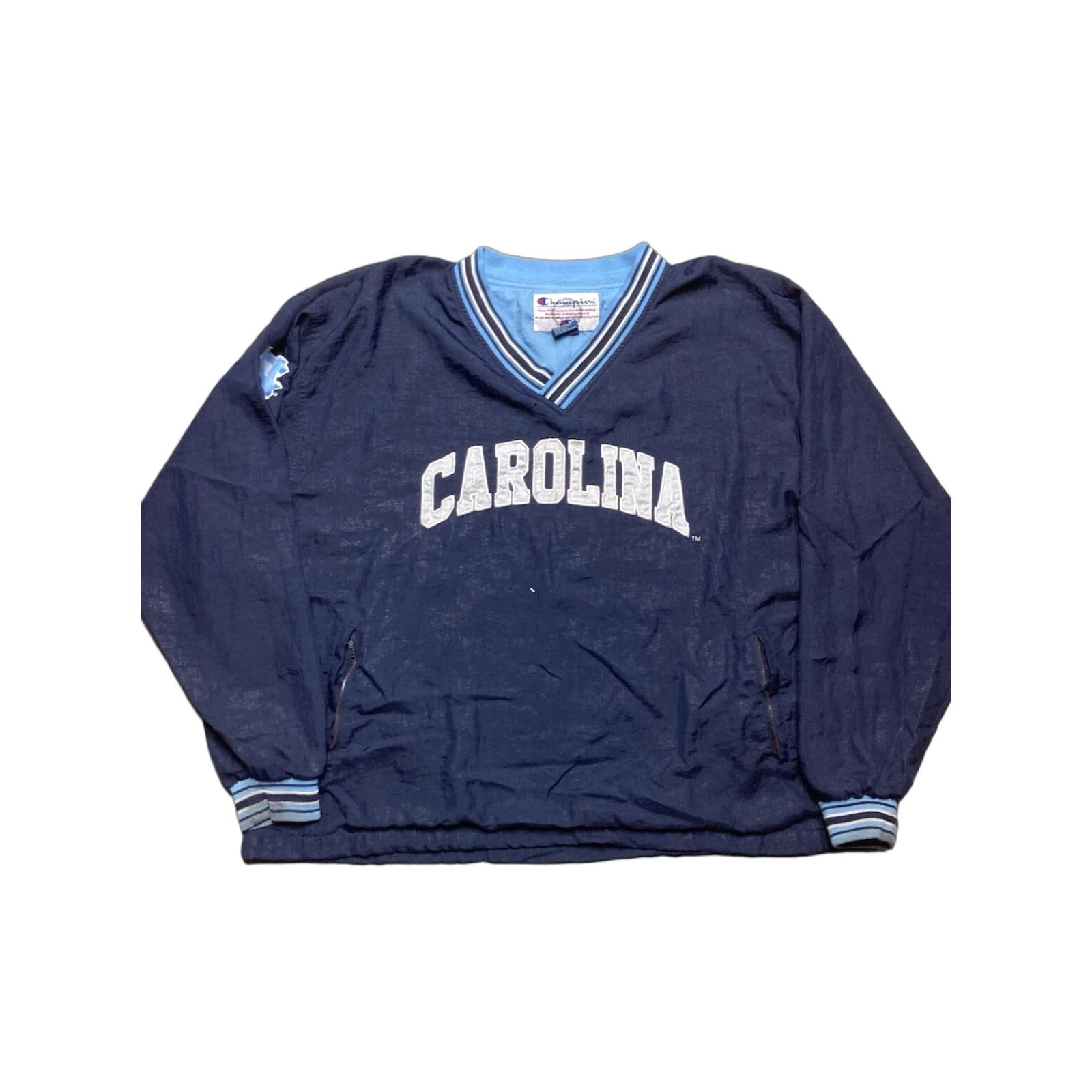 Champion VINTAGE Champion Windbreaker Coach Jacket UNC North Carolina Tar Heels XXL Jacket Mens Blue Windbreaker Size US XXL / EU 58 / 5 - 1 Thumbnail