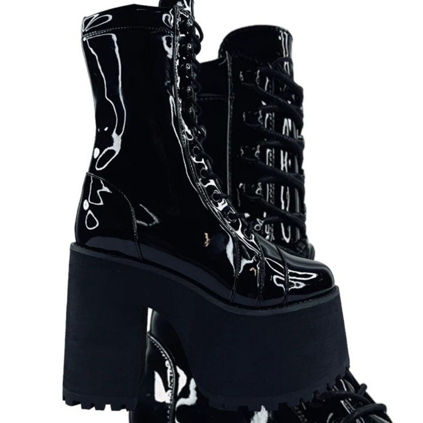Other NEW YRU Raven Patent Vegan Boot Sz 6 women's / 4 unisex Size US 6 / IT 36 - 2 Thumbnail