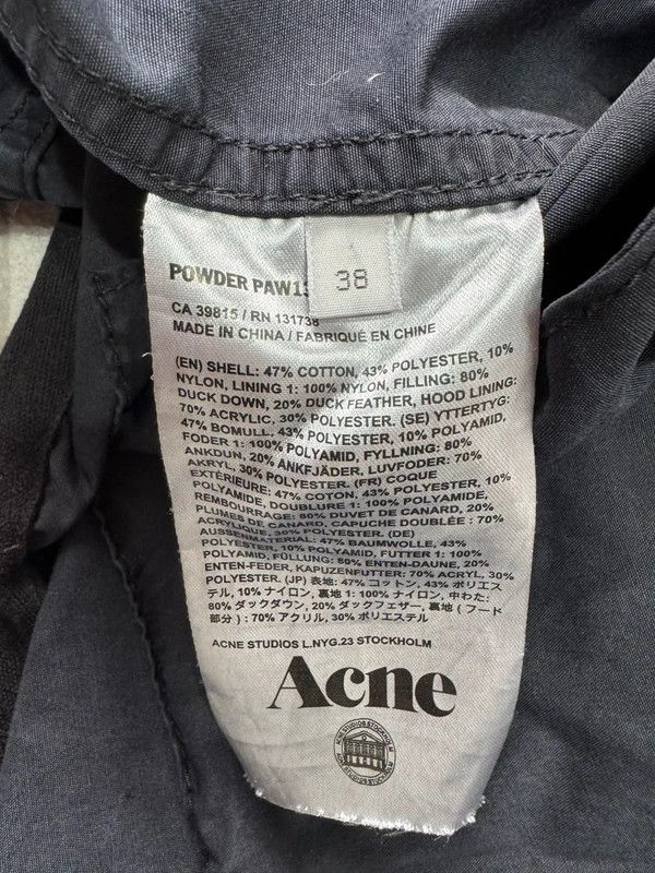 Acne Studios Acne Studios Powder Paw 13 Down Parka Coat Jacket Navy 38 M Size M / US 6-8 / IT 42-44 - 16 Thumbnail