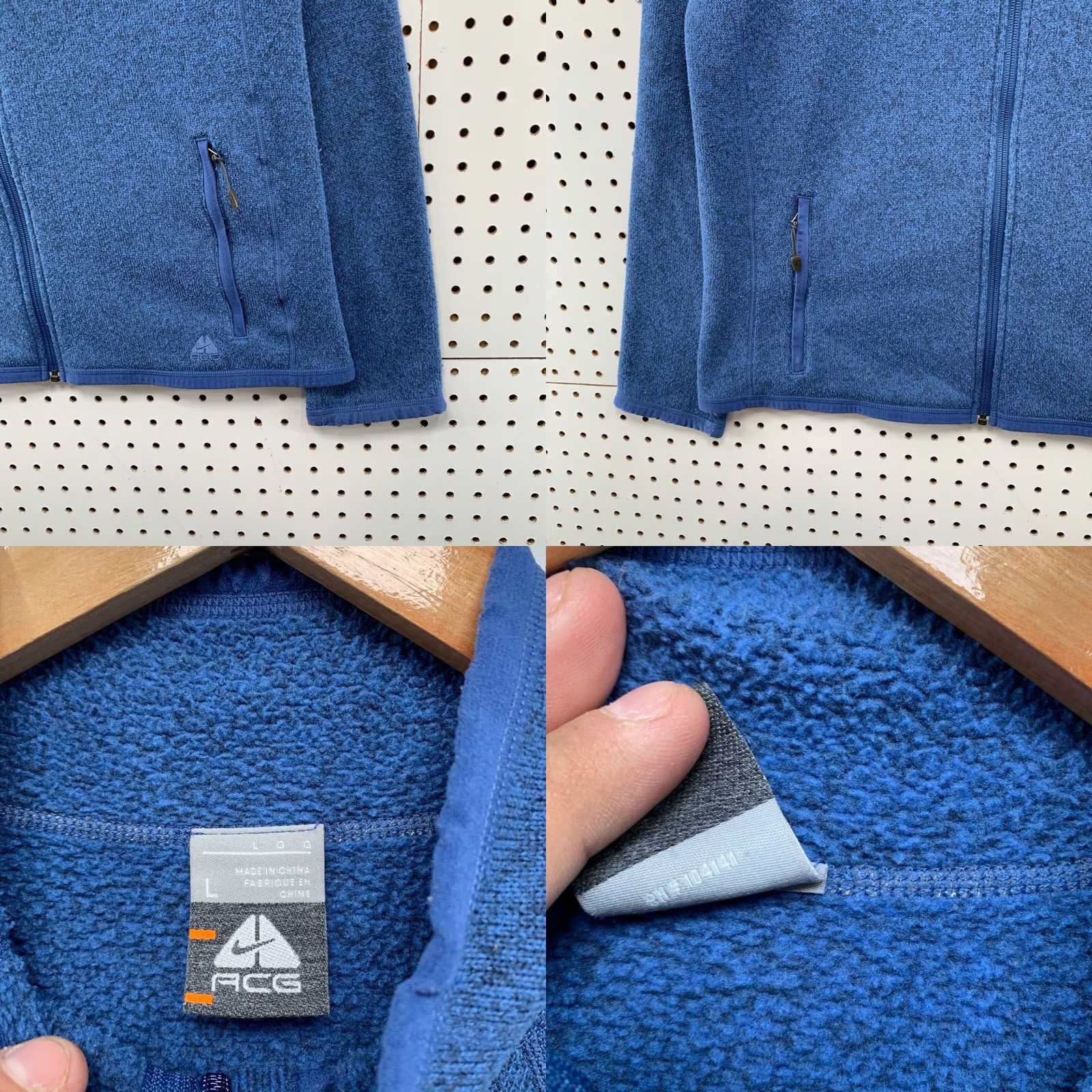 Nike ACG VINTAGE Nike ACG Fleece Zip Jacket Womens Medium Blue Pockets 20.5x25 Size M / US 6-8 / IT 42-44 - 8 Thumbnail