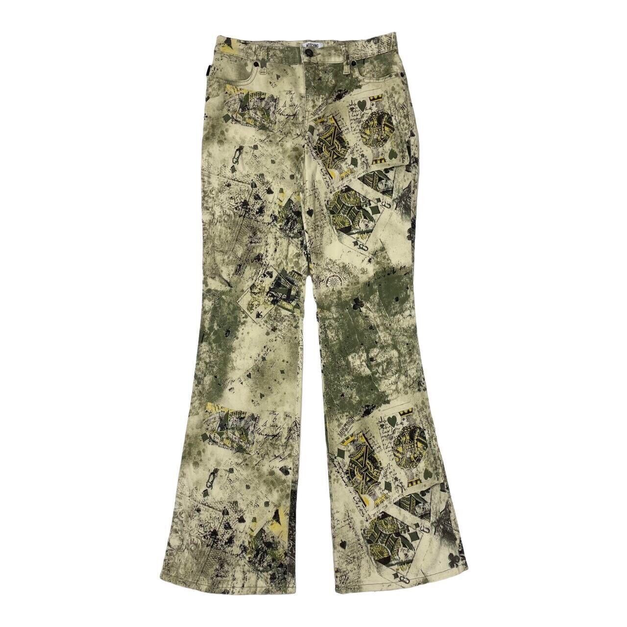 Vintage Moschino Flares Trousers Card Monogram Y2K Pants W28
