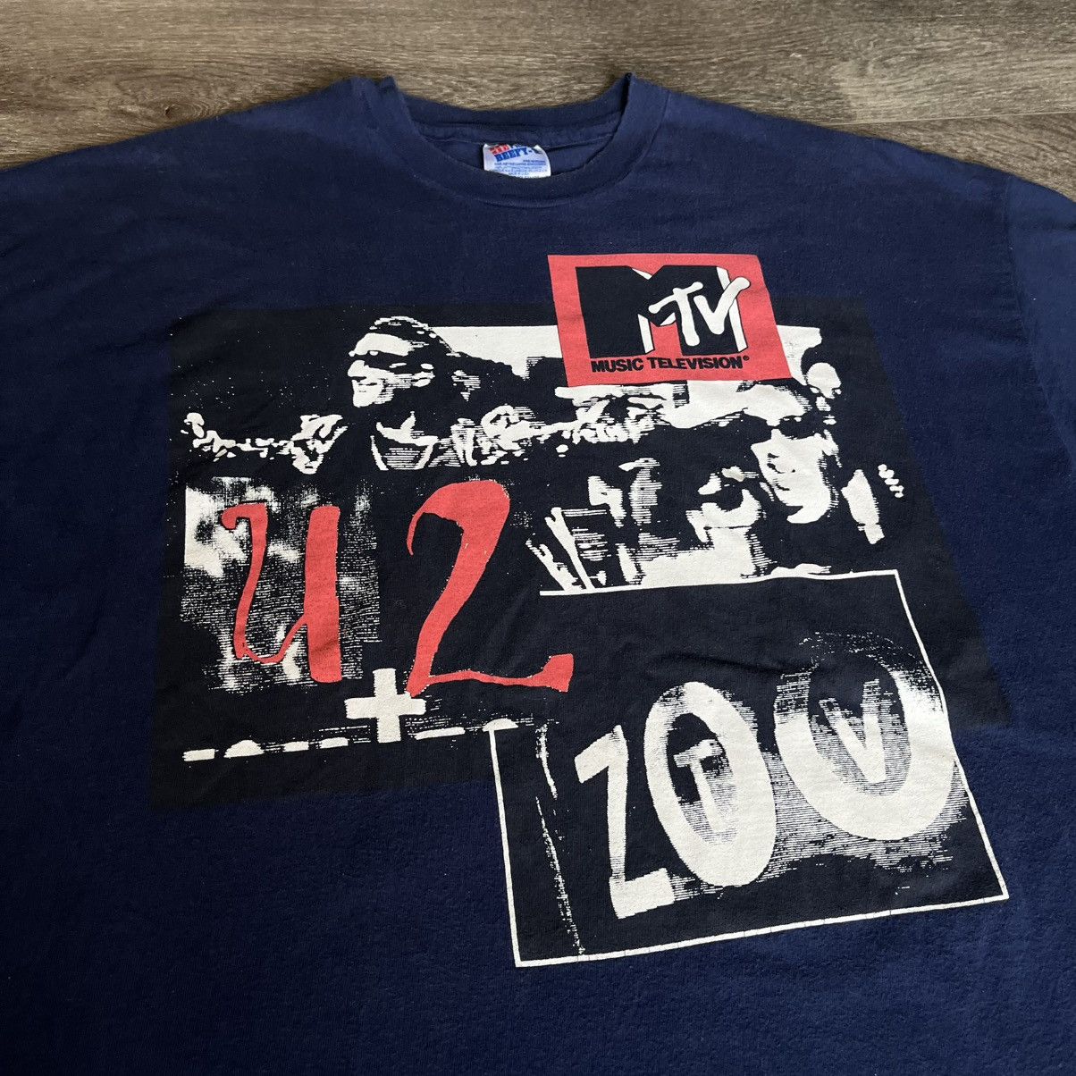 Band Tees × Vintage Vintage 1990s U2 MTV Zoo TV Band Tour Graphic Logo Tee Shirt Size US XXL / EU 58 / 5 - 3 Thumbnail