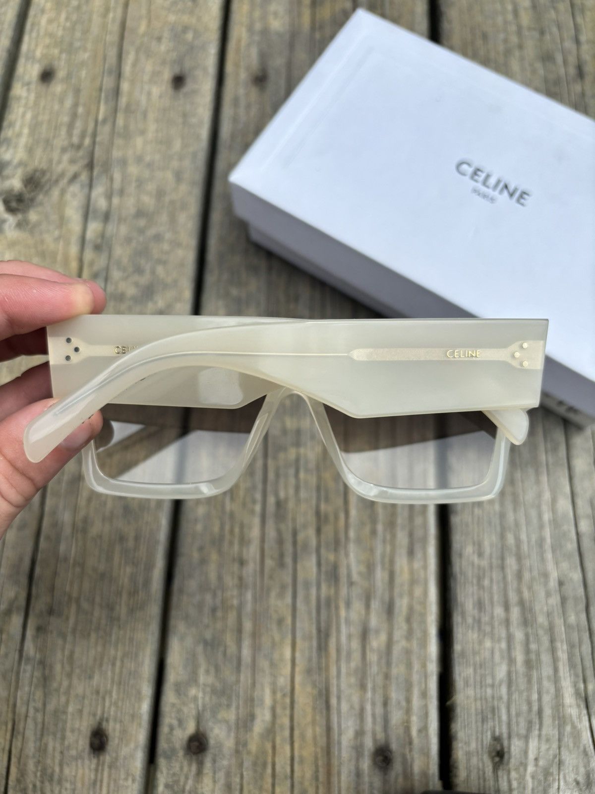 Celine Celine Oversized Cream Sunglasses Size ONE SIZE - 8 Thumbnail