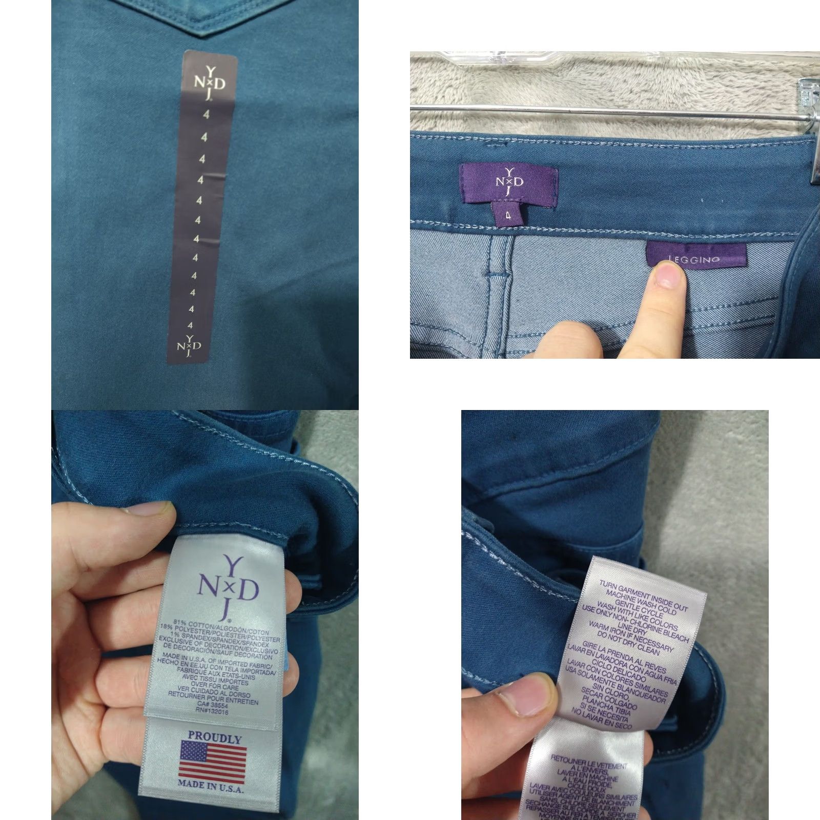 NYDJ NYDJ Womens Blue Skinny Legging Lift Tuck Stretch Mid Rise Jeans Pants 4 Size 27" / US 4 / IT 40 - 8 Thumbnail