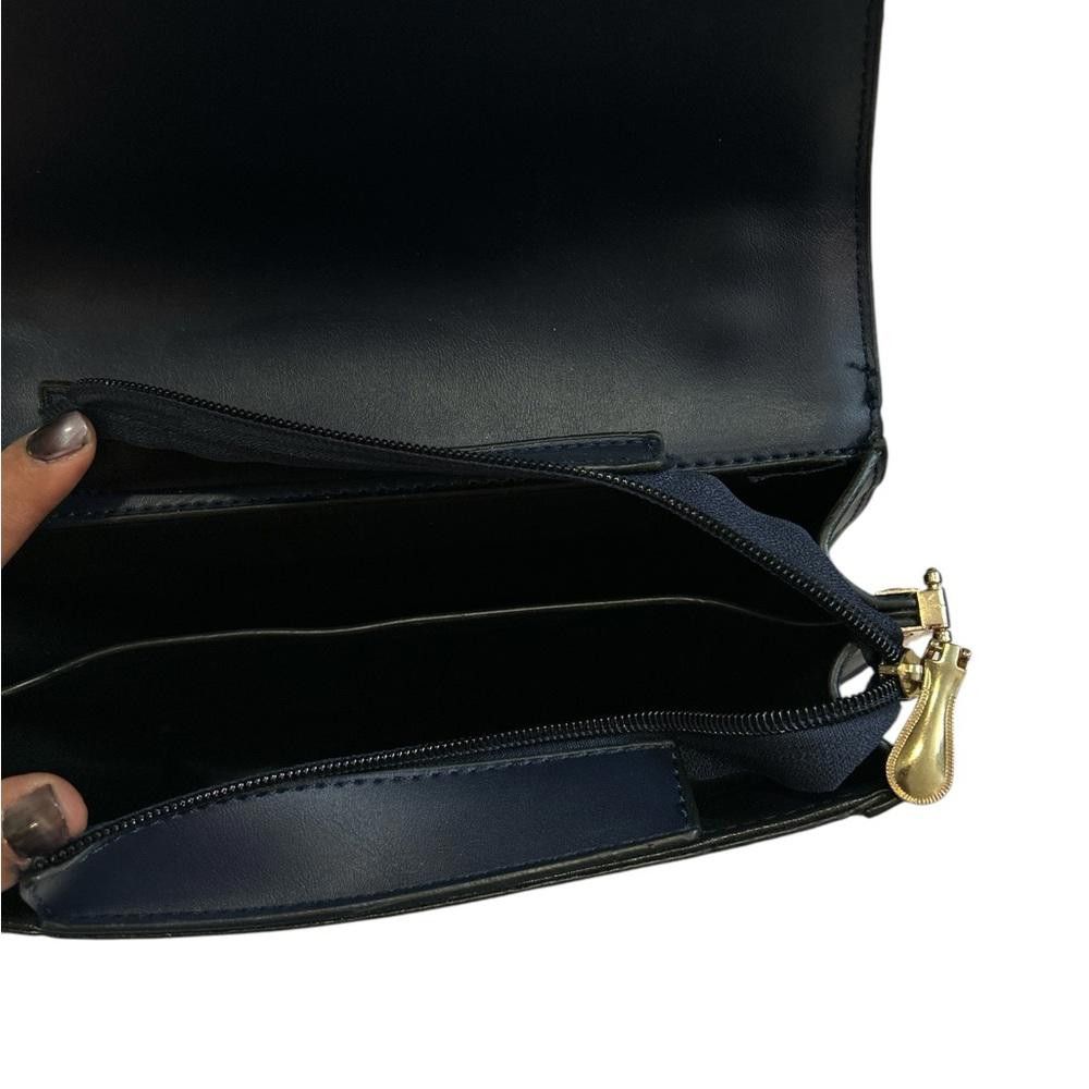 Designer Elegant Navy Blue Quilted Handbag Size ONE SIZE - 4 Thumbnail