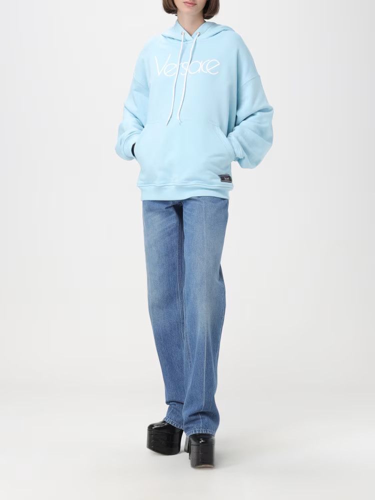 Versace o1y0226 Logo Hoodie in Sky Blue Size XS / US 0-2 / IT 36-38 - 2 Thumbnail