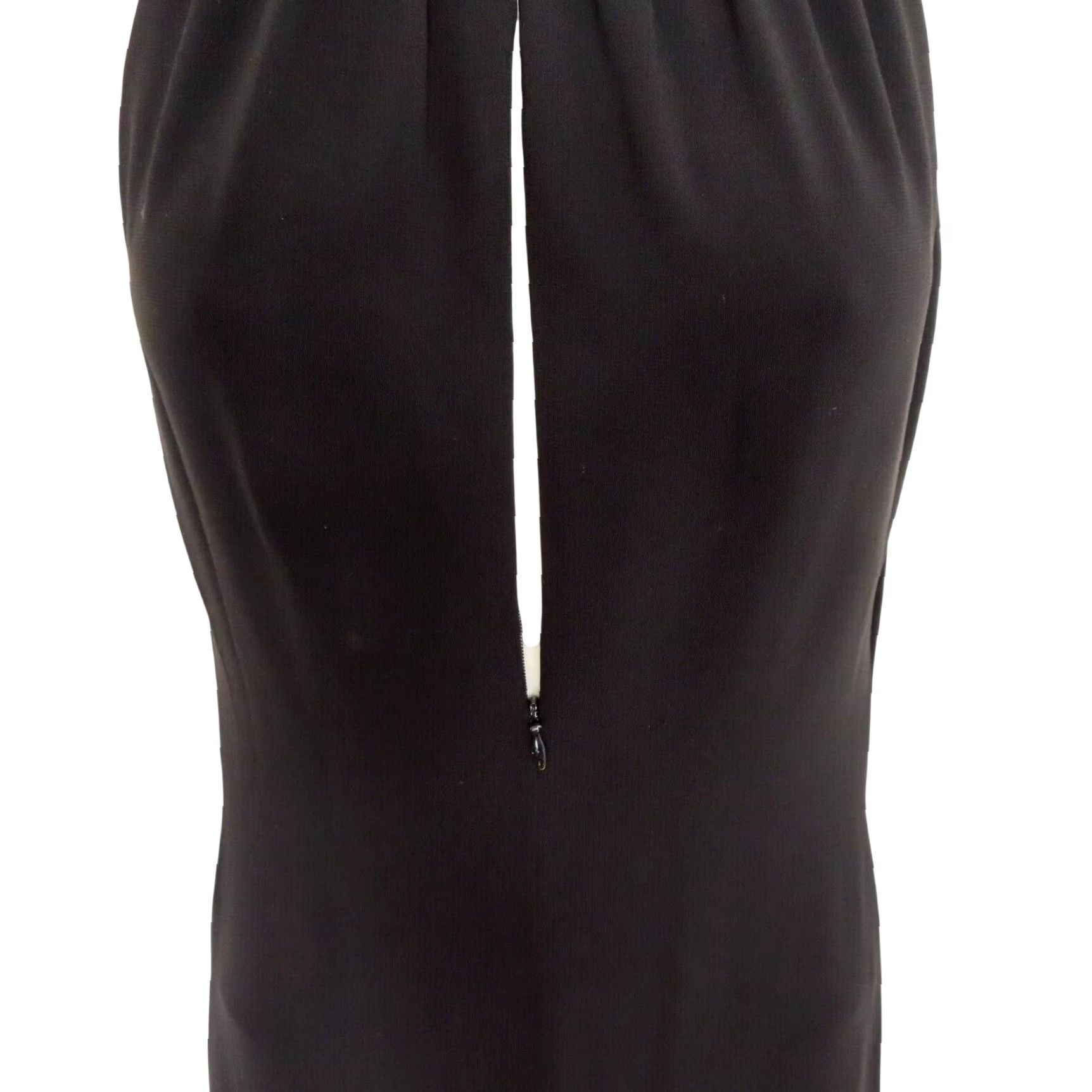 Vintage Tahari Womens 2 Zipper Keyhole Front Solid Black Sleeveless Sheath Dress Gown Size XS / US 0-2 / IT 36-38 - 4 Thumbnail