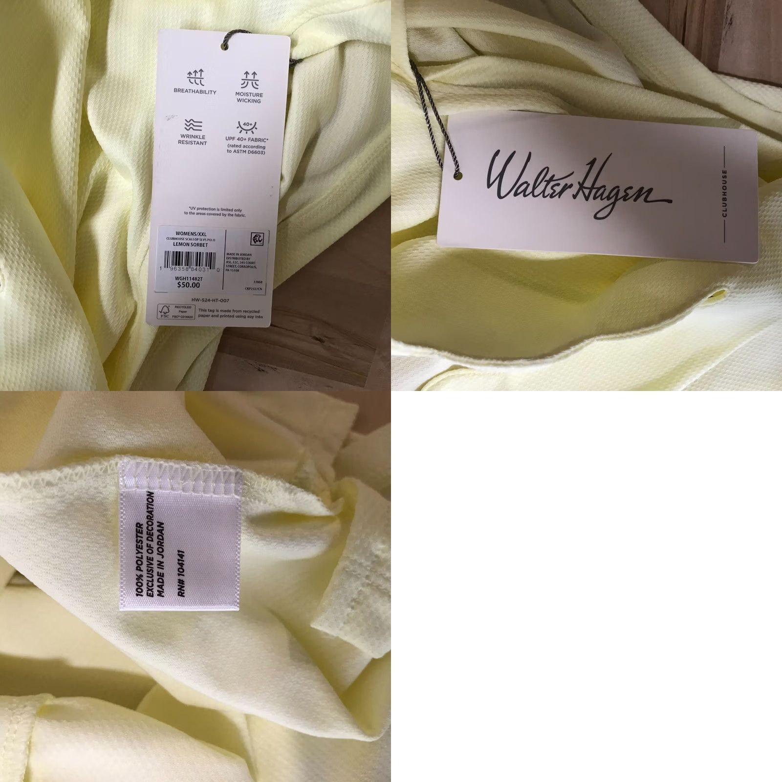 Vintage WALTER HAGEN Womens XXL Yellow Sleeveless V-Neck Tank Polyester Golf Top Size XXL / US 16-18 / IT 52-54 - 8 Thumbnail