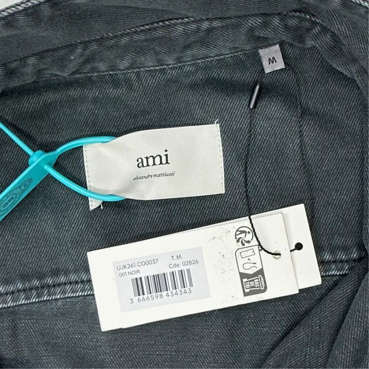 AMI AMIPARIS Black Heart Pocket Denim Jacket -2507 Size US M / EU 48-50 / 2 - 2 Thumbnail