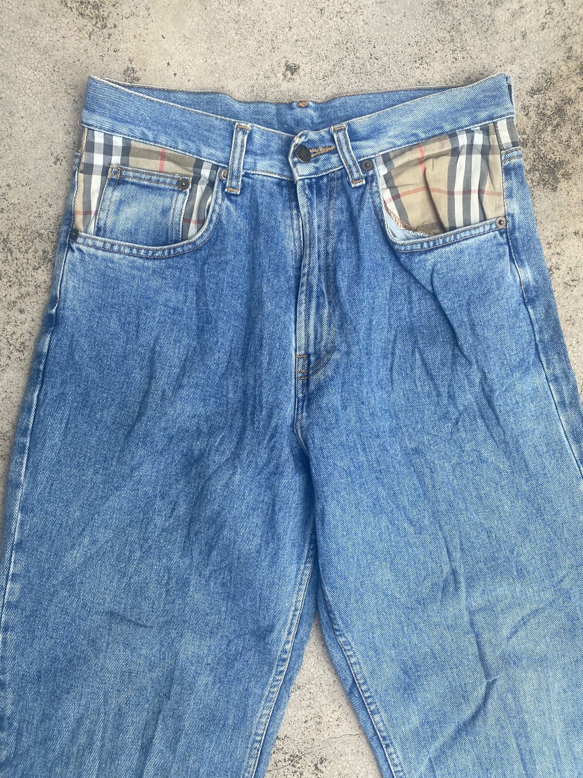 Burberry × Designer × Vintage Vintage Thomas Burberry Loose Wide Leg Jeans Size US 29 - 8 Thumbnail