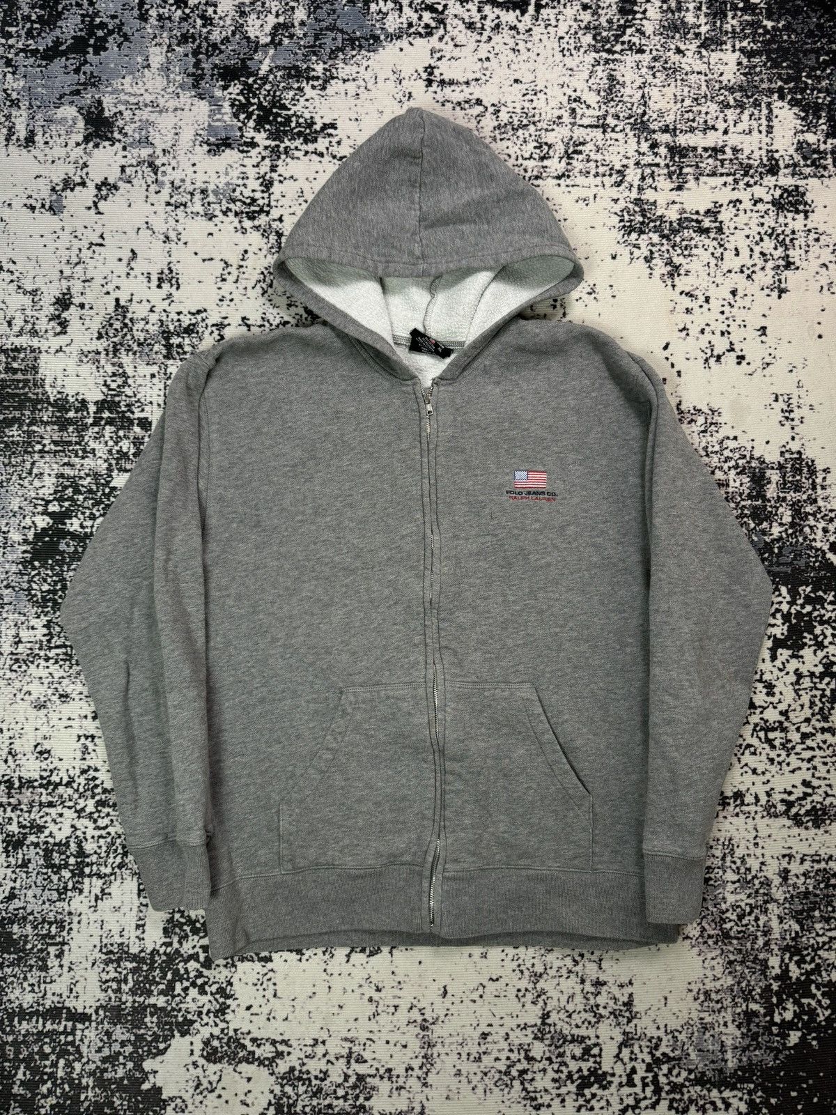 Polo Sport Ralph Lauren Training Fleece USA Zip Hoodie Gray