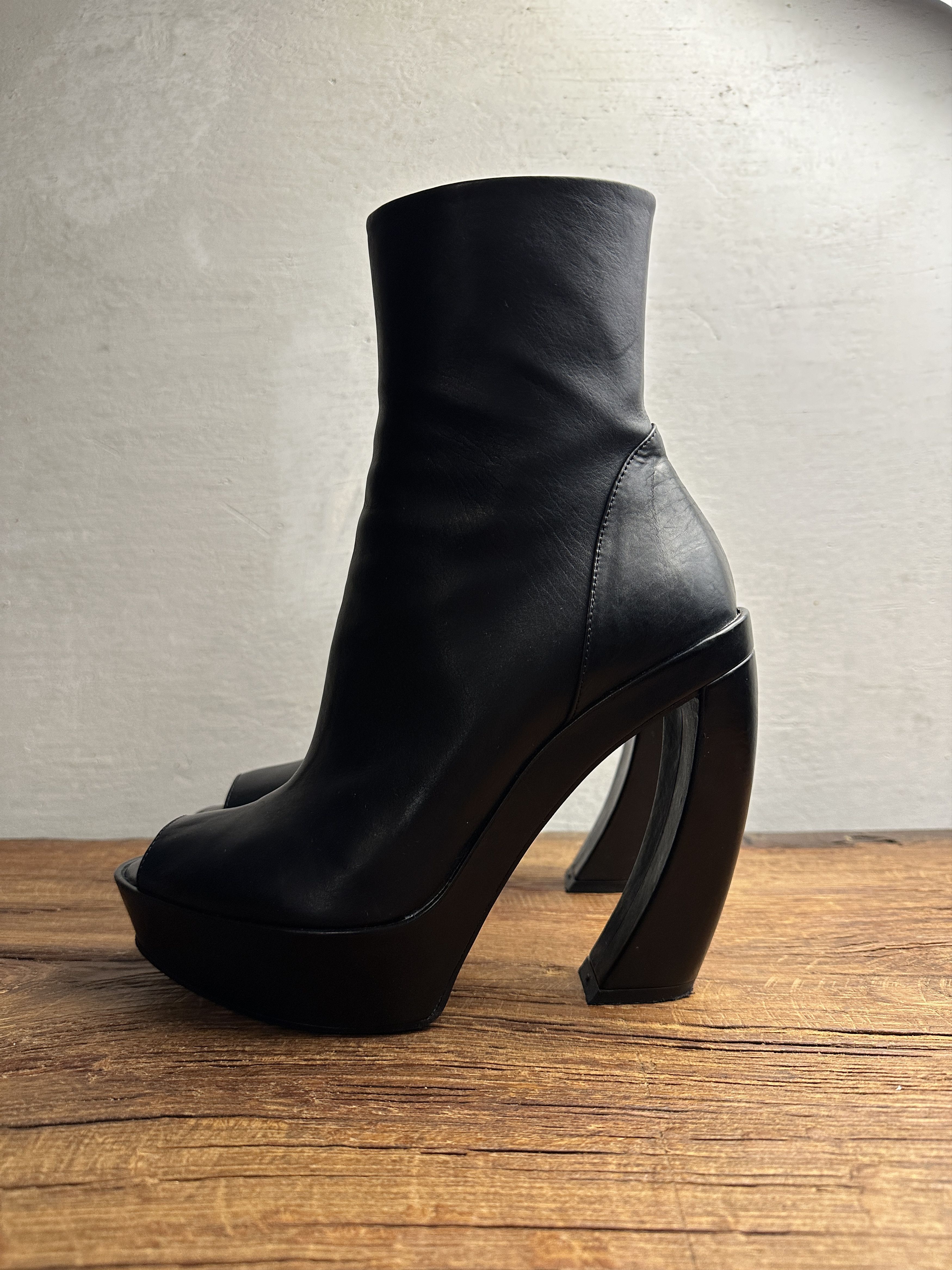 Ann Demeulemeester Ann Demeulemeester Cutout Space Heeled Boots Size US 8.5 / IT 38.5 - 1 Thumbnail