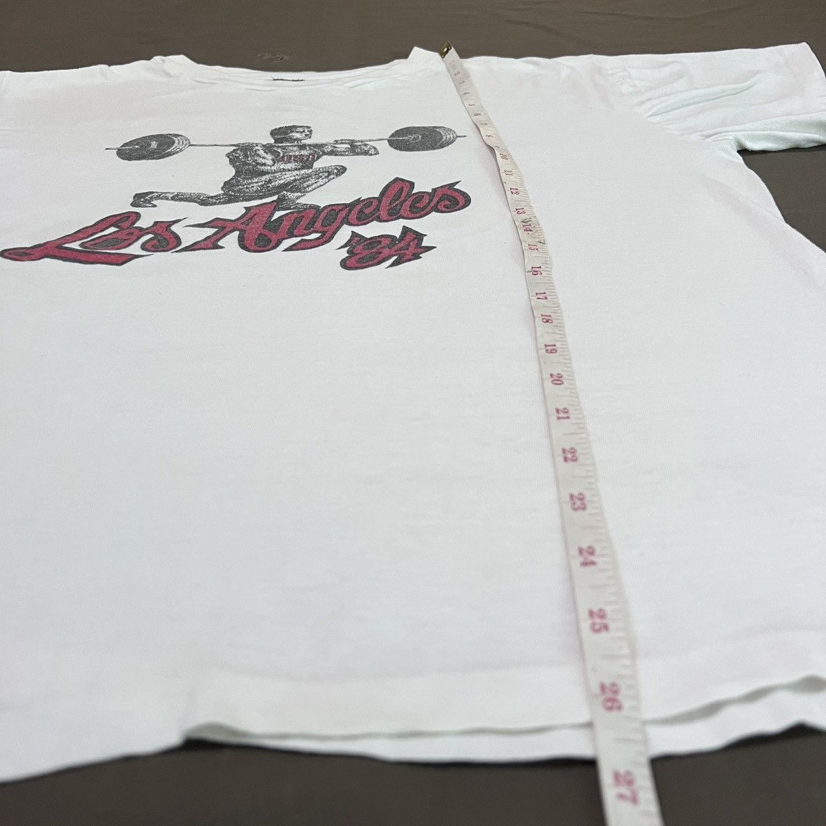 Vintage Vintage USA Los Angeles Gym Fitness Weightlifting Promo Tee Size US XL / EU 56 / 4 - 7 Thumbnail