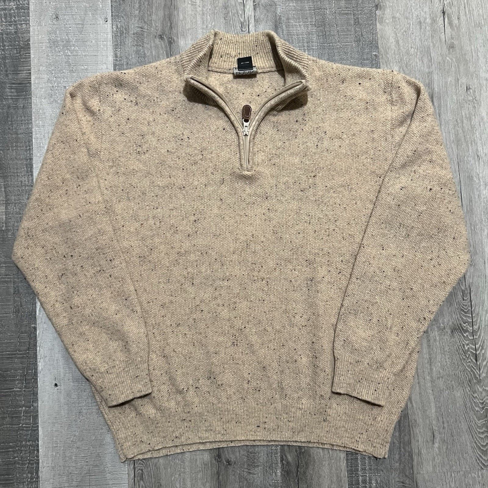 Jos. A. Bank Jos. A. Bank Mens Oatmeal XL 80% Lambswool 1/4 Zip Sweater Size US XL / EU 56 / 4 - 1 Thumbnail