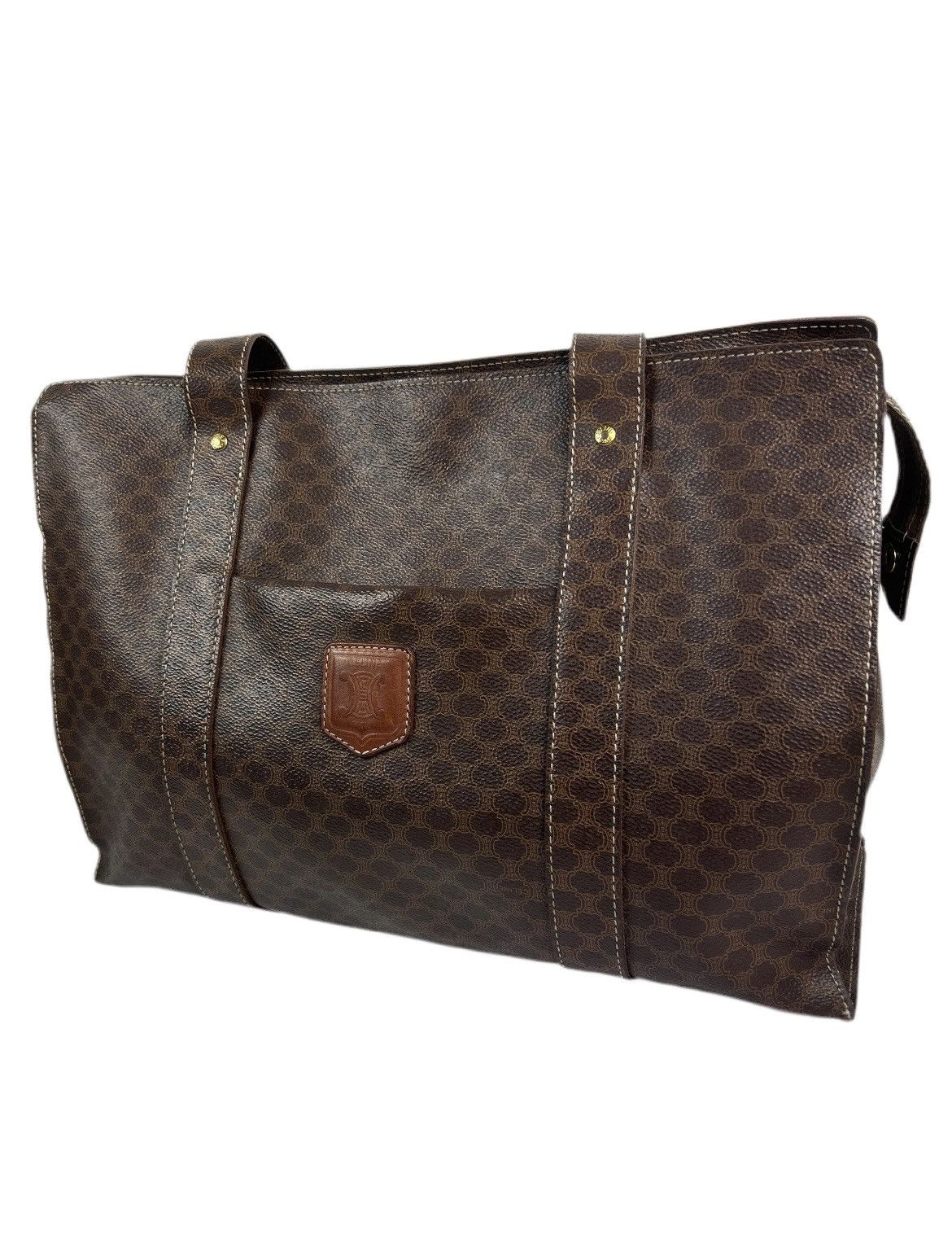Celine Macadam Leather Large Tote