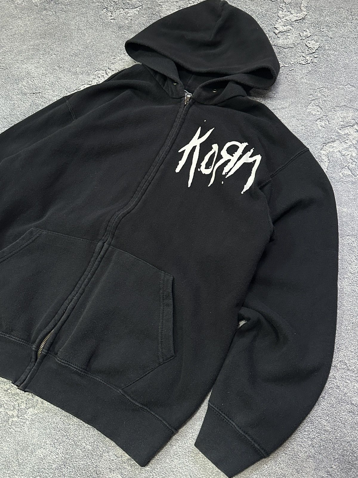 Vintage Korn Rock Band Black Big Logo Zip up Hoodie size M Size US M / EU 48-50 / 2 - 3 Thumbnail