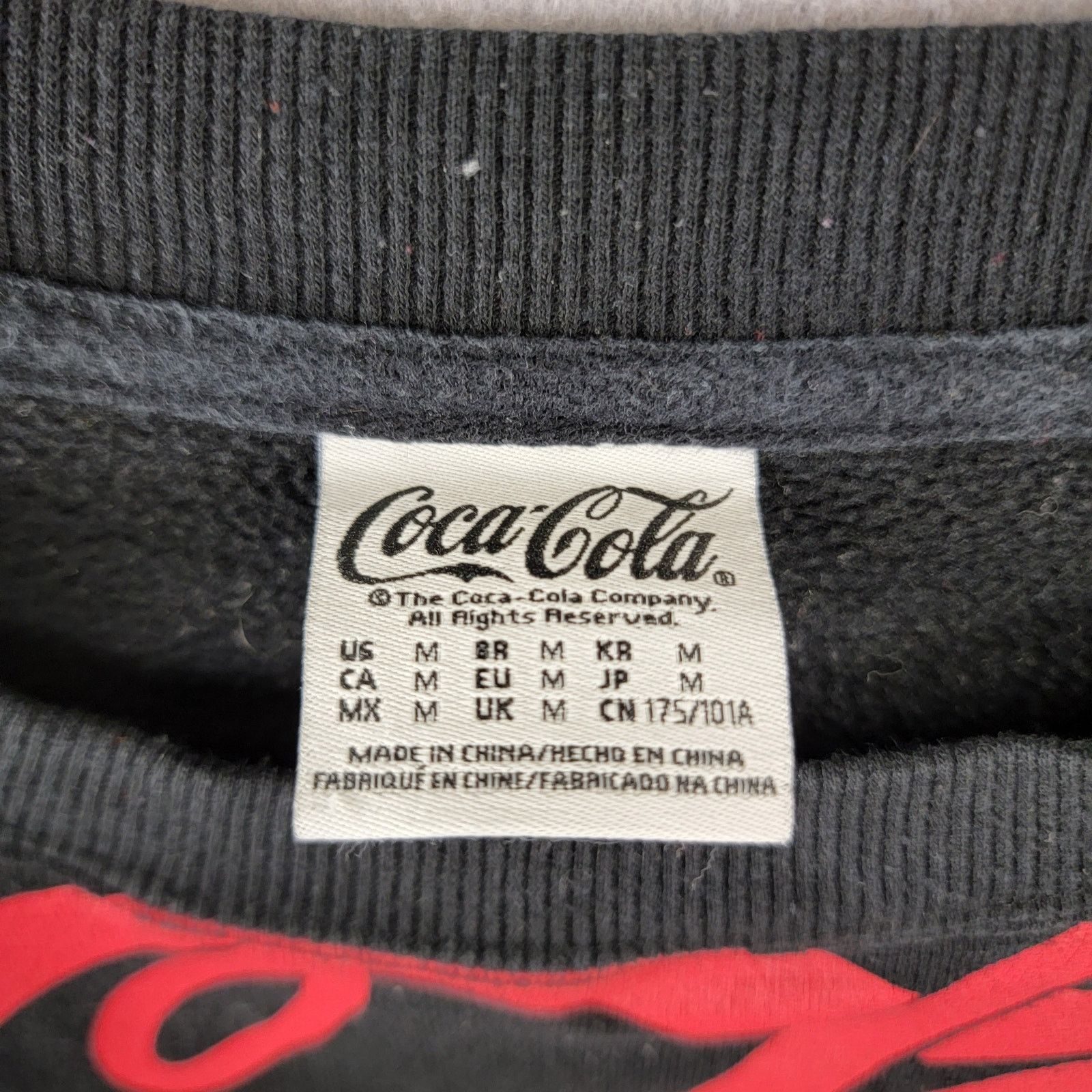 Coca Cola Coca-Cola Logo Red on Black Long Sleeve Pullover Sz M (204) Size US M / EU 48-50 / 2 - 3 Thumbnail