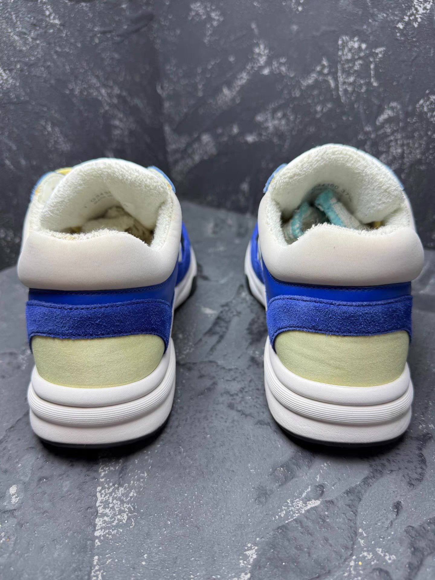 Chanel Chanel White & Blue Color Block Sneakers Q10 Size US 7.5 / IT 37.5 - 6 Thumbnail
