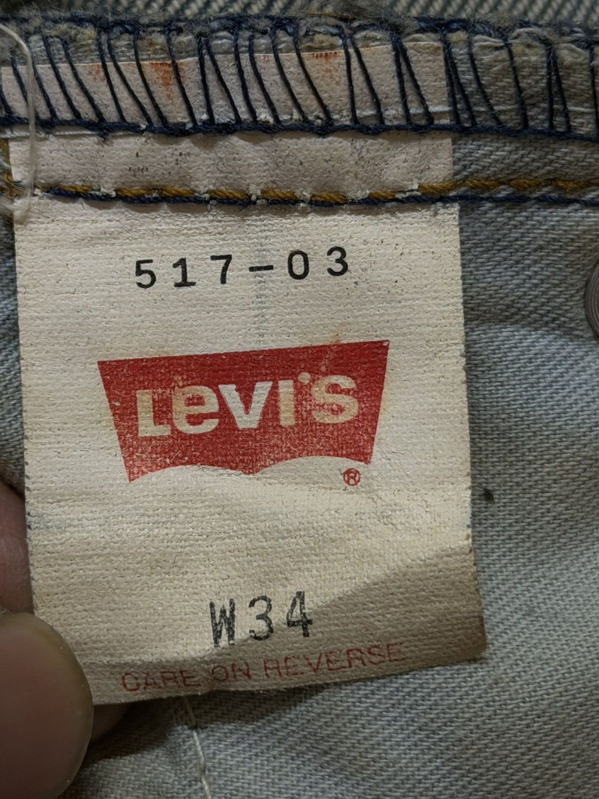 Levi's Vintage Japan 80s Levis 517 Mud Wash Distress Wide Leg Flare Size US 33 - 9 Thumbnail