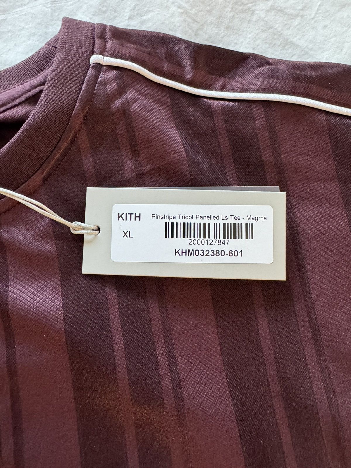Kith Kith Pinstripe Tricot Panelled LS Tee Magma (Size XL) Size US XL / EU 56 / 4 - 10 Thumbnail