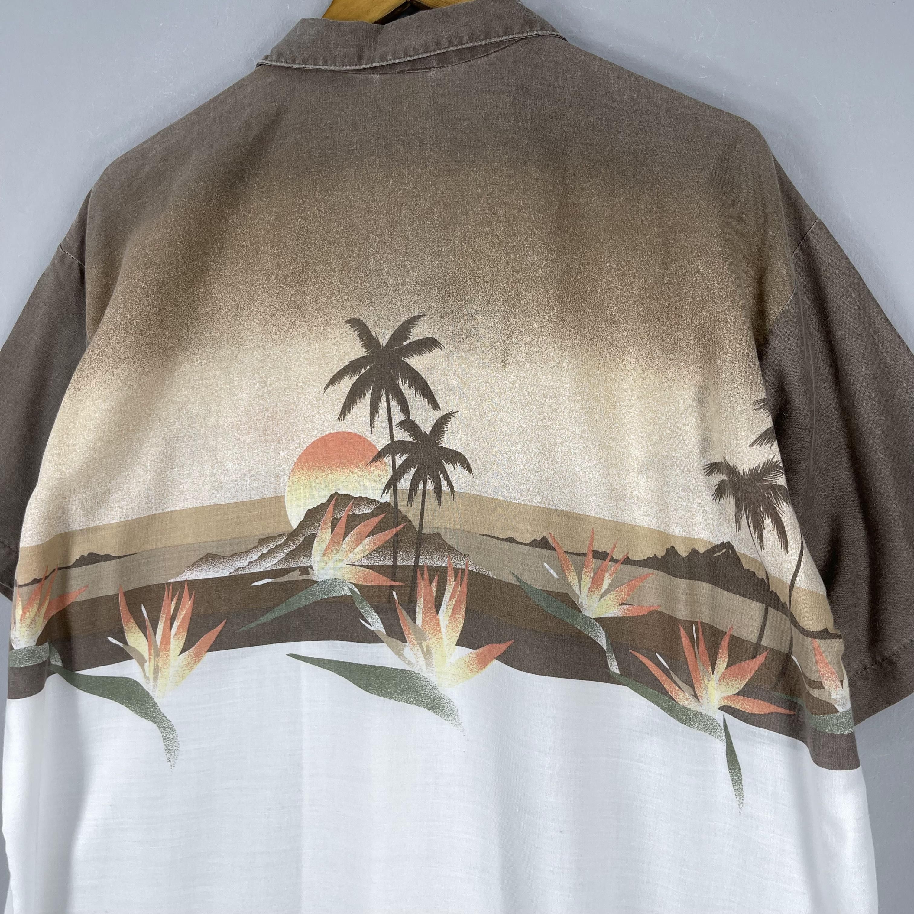 Vintage Vintage 90's Hawaiian Sunset Beach View Motive Shirt Size US XL / EU 56 / 4 - 7 Thumbnail