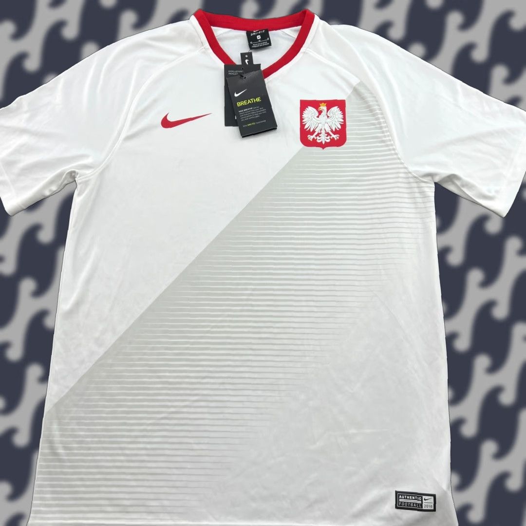 Nike Nike Poland 2018 2019 Home Football Jersey Mens Medium Adult Shirt World Cup White M Short Sleeve Moisture Wicking Quick Dry Sportswear Size US M / EU 48-50 / 2 - 1 Thumbnail