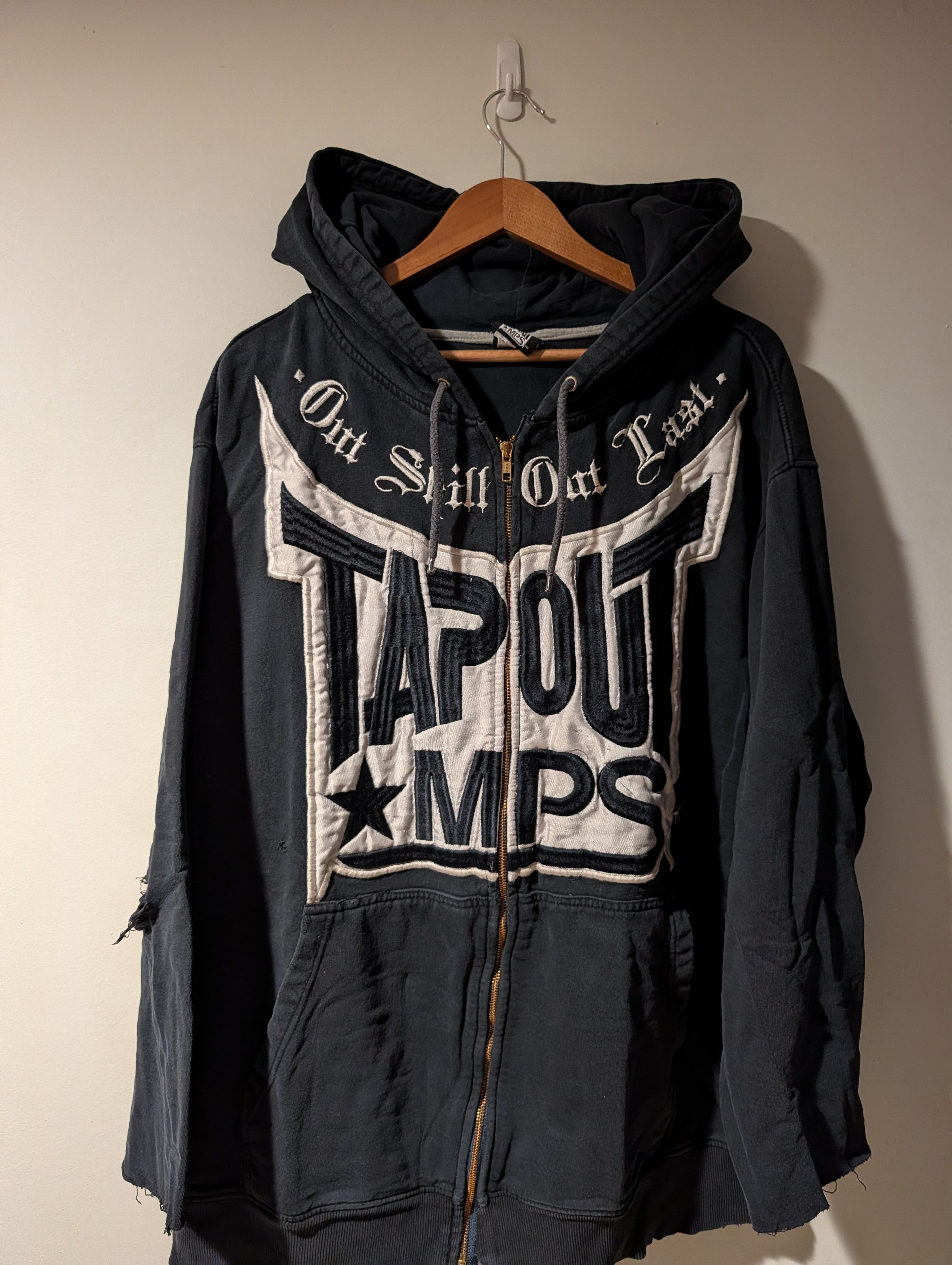 Tapout Tapout Light Blue Zip-Up Hoodie 🥊 Oversized XXL Streetwear
