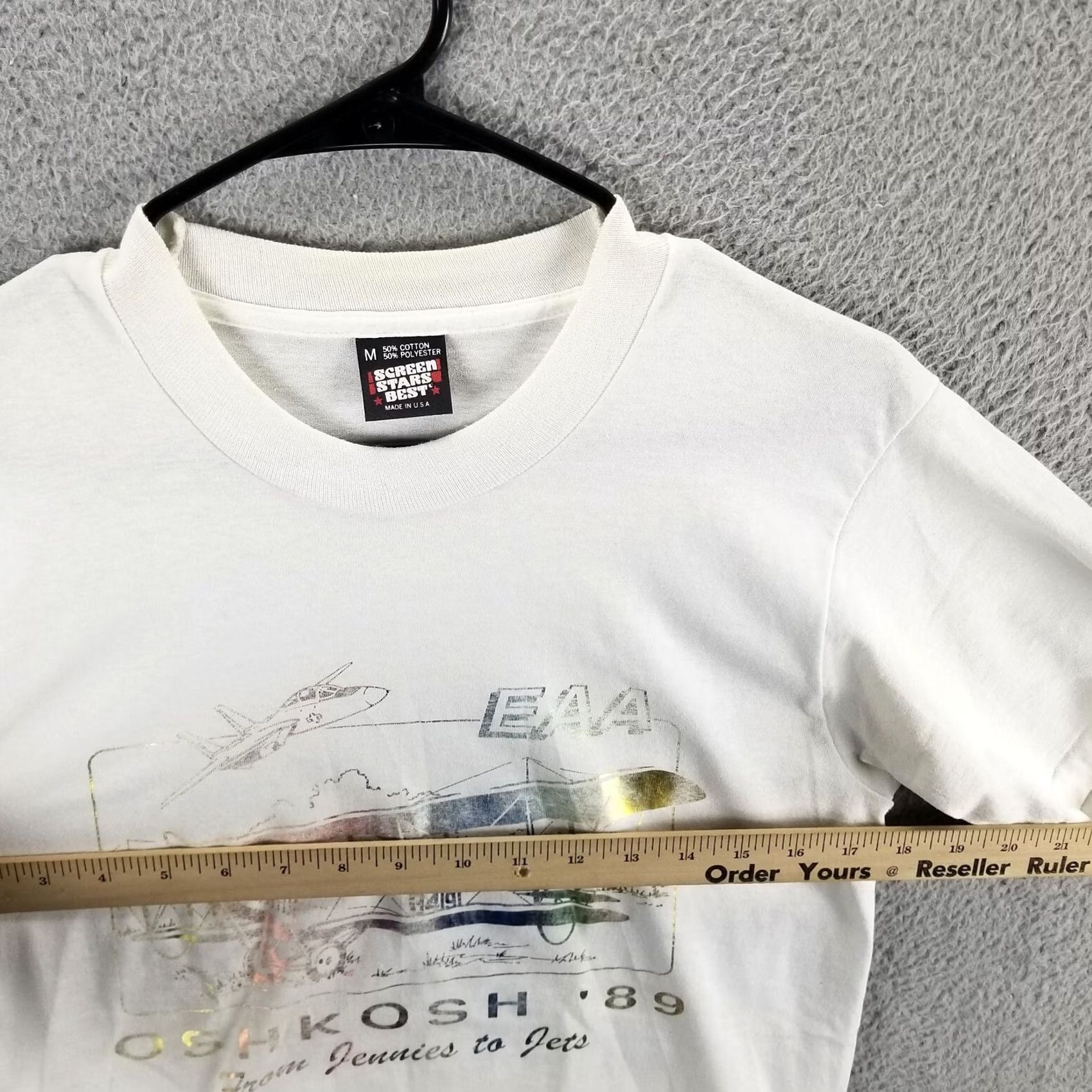 Vintage Vintage EAA Oshkosh 1989 Airplane Shirt Small White Nike? Size US S / EU 44-46 / 1 - 6 Thumbnail