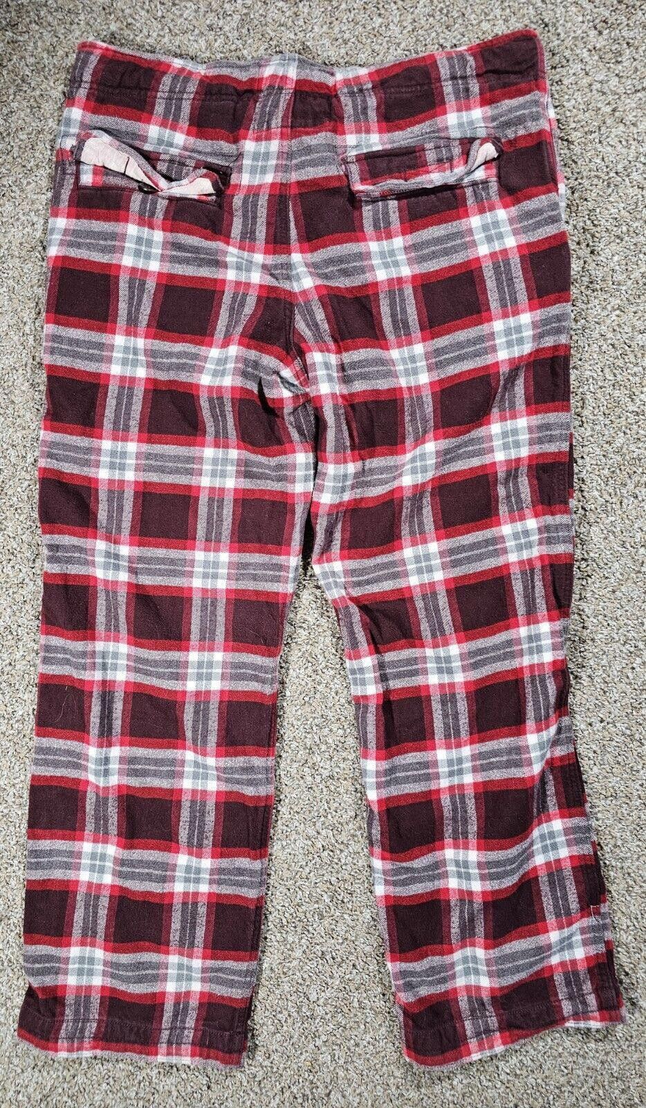 Abercrombie & Fitch Abercrombie Fitch L Red Flannel Pants Button Fly THICK HEAVY Size US 34 / EU 50 - 7 Thumbnail