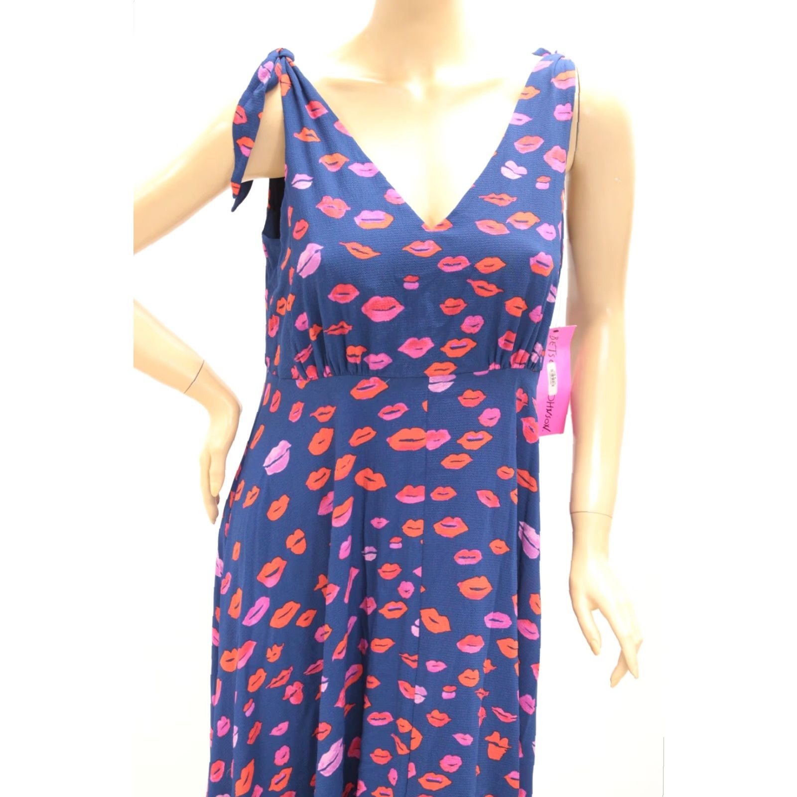 Betsey Johnson Betsey Johnson Dress Women's 14W Blue Kiss Tie Shoulder Straps Midi New Size XL / US 12-14 / IT 48-50 - 5 Thumbnail