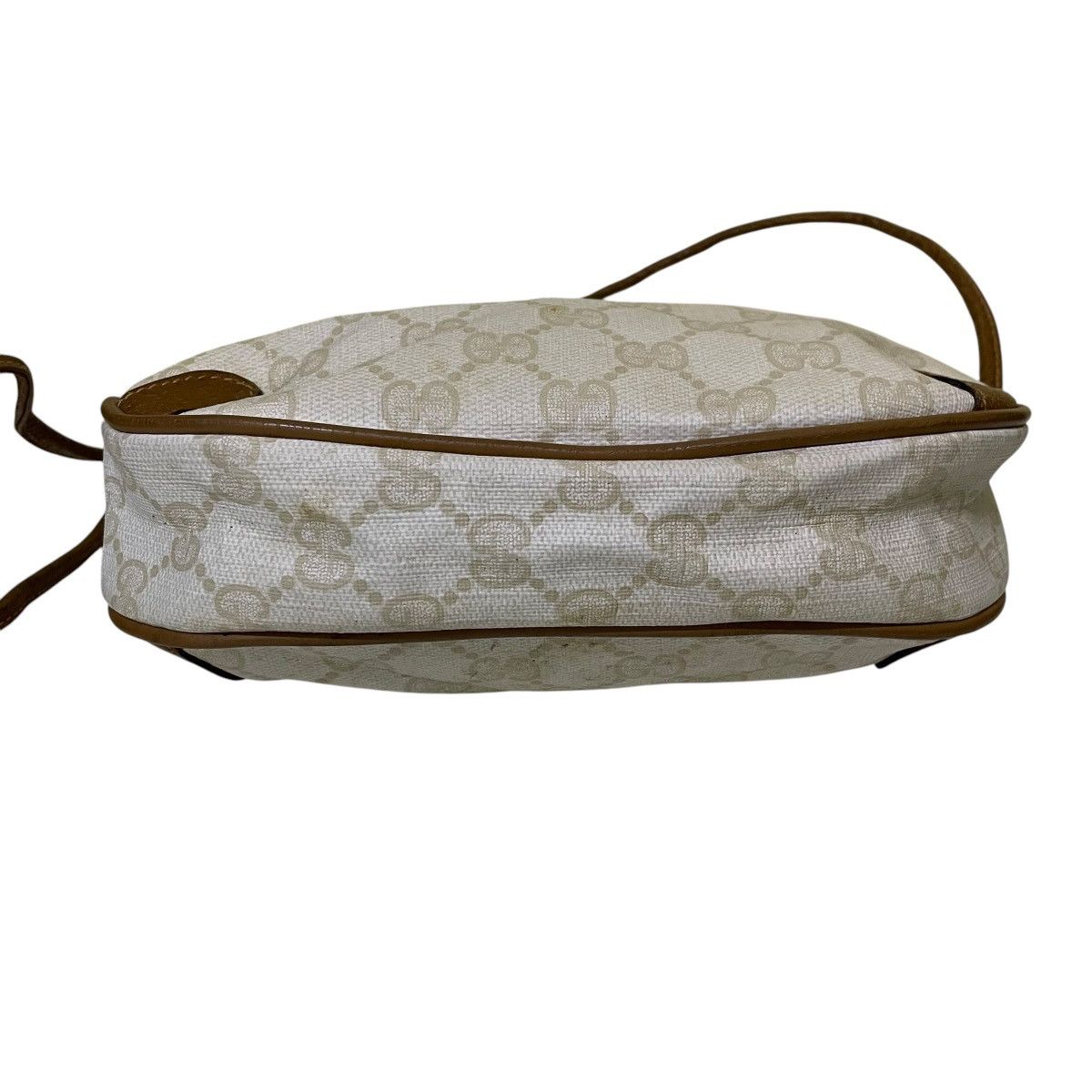 Gucci Vintage 80s GUCCI Monogram White and Tan Round Crossbody Bag Size ONE SIZE - 6 Thumbnail