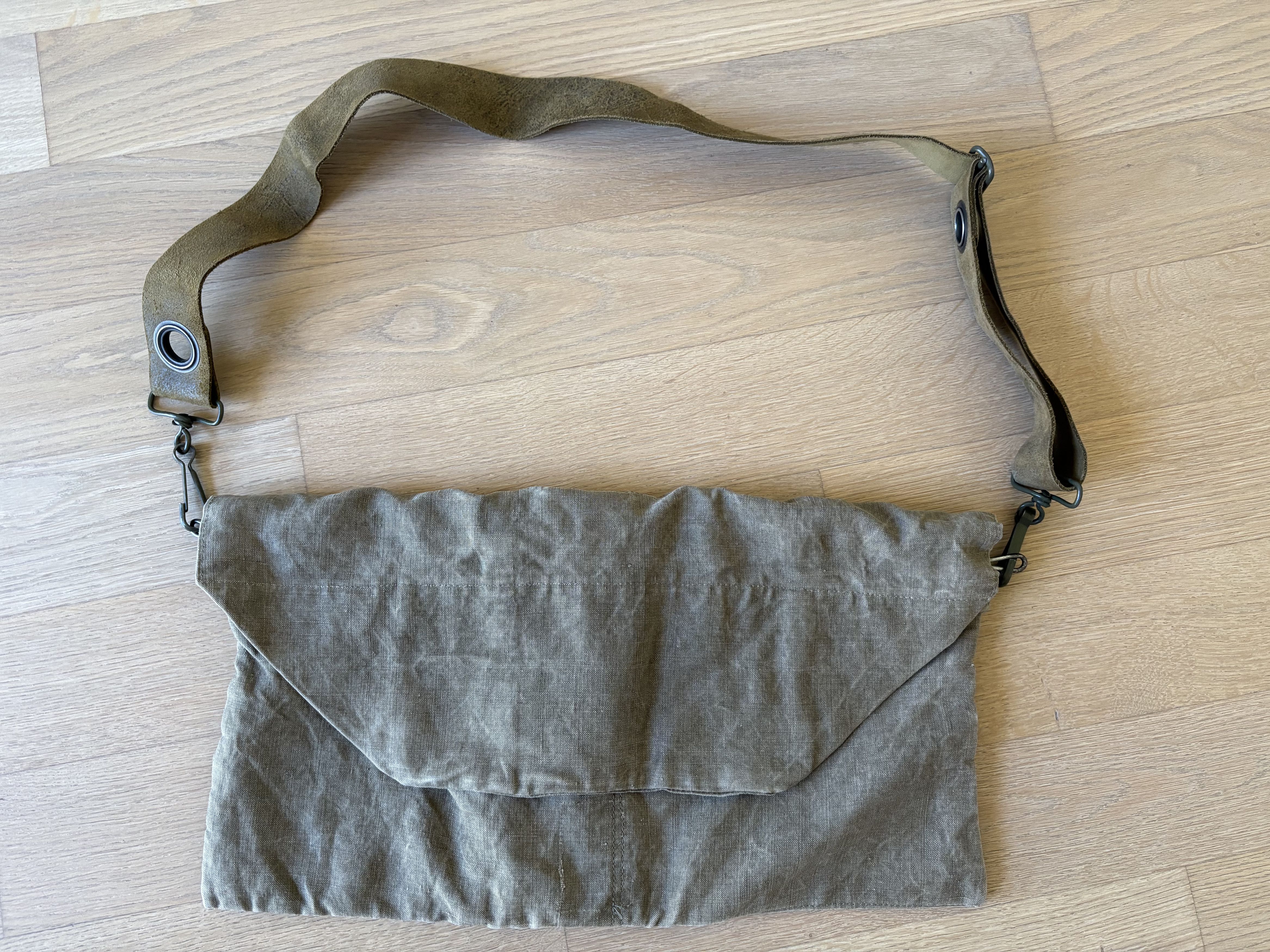 Yves Andrieux military cotton messenger bag