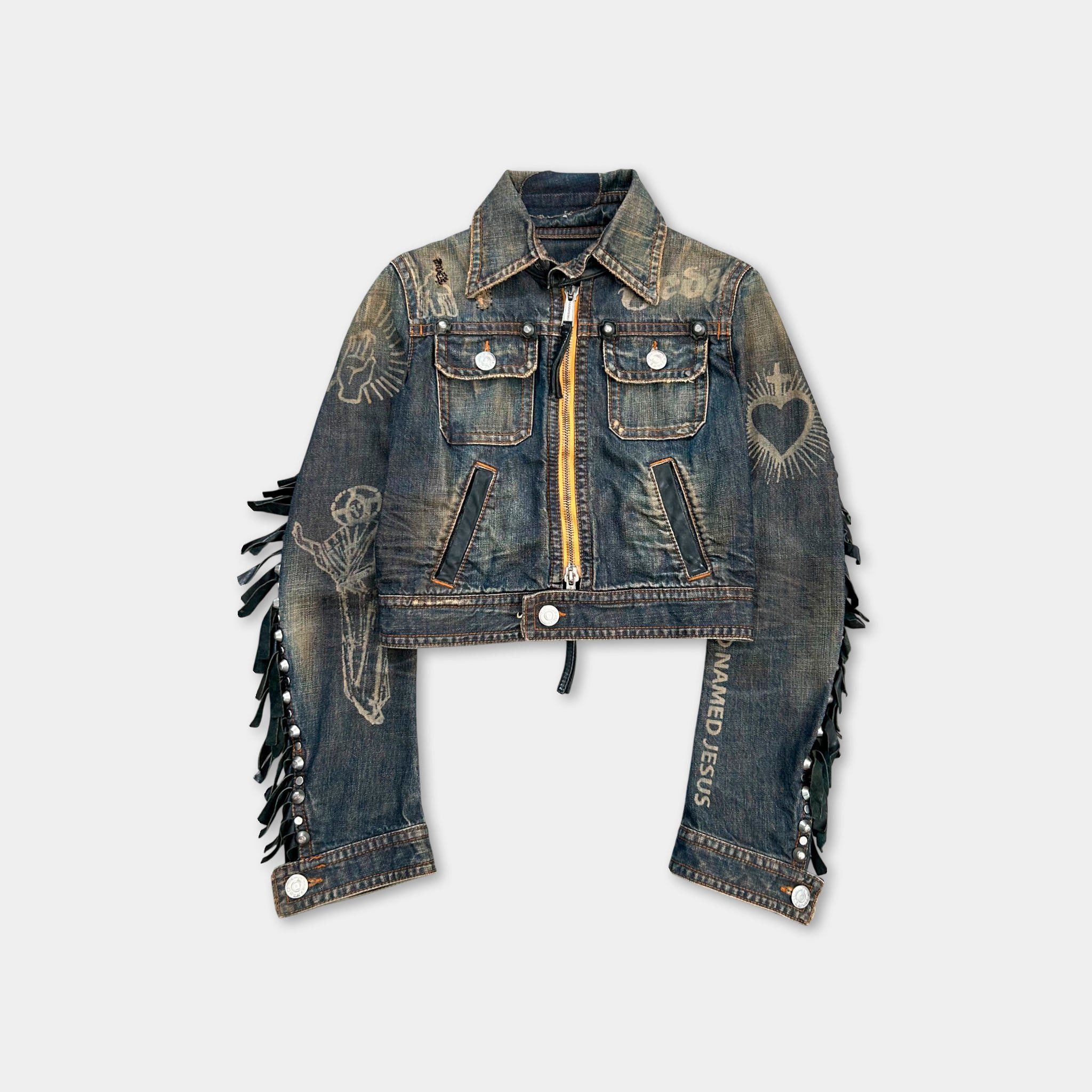 Dsquared2 Dsquared2 FW2005 Runway Jesus Lord Cowboy Denim Jacket Size US S / EU 44-46 / 1 - 1 Thumbnail