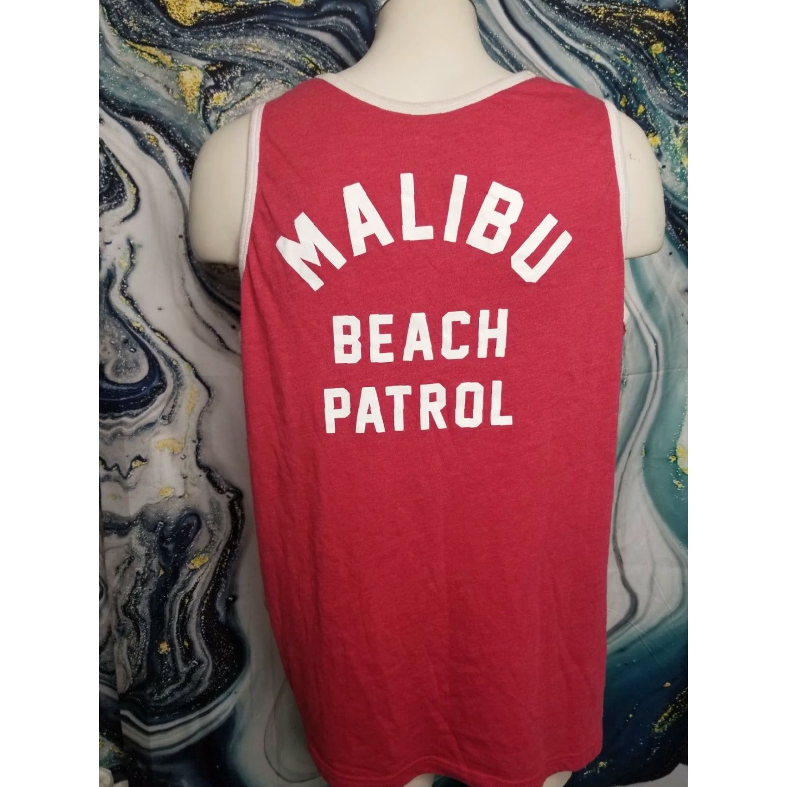 Vintage Baywatch Shirt Mens 2XL Red Movie Malibu Beach Patrol Sleeveless Tank Top Mens Size US XXL / EU 58 / 5 - 2 Thumbnail