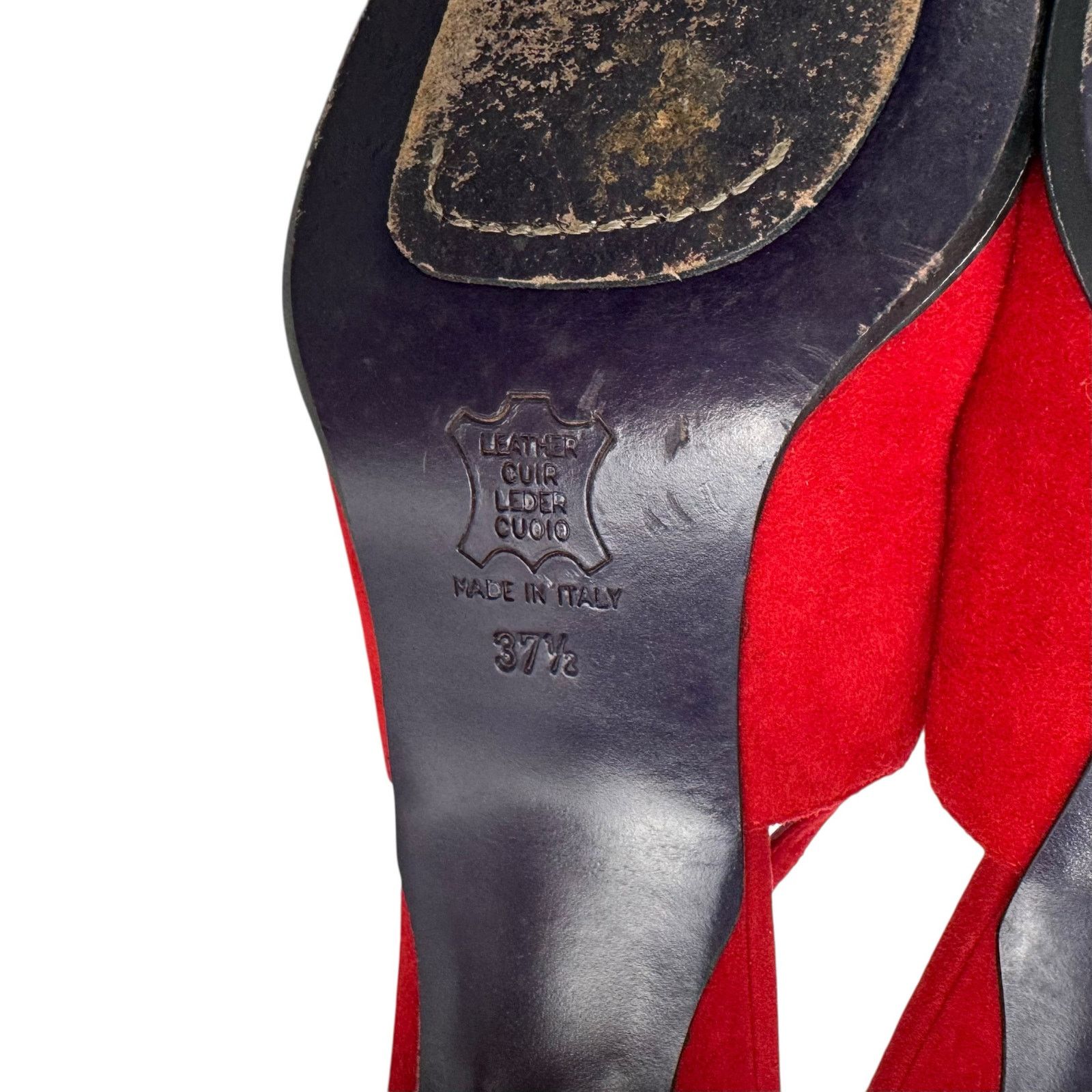 Fendi Fendi Vintage Red Suede Heels Size US 7.5 / IT 37.5 - 9 Thumbnail